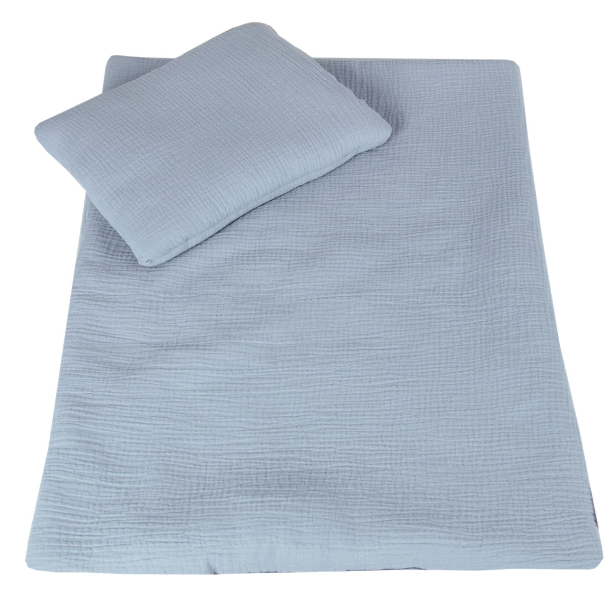 BabyLux, Kuscheldecke Musselin Grau Babydecke BabyLux Babydecke Kinderwagendecke 75x60cm,