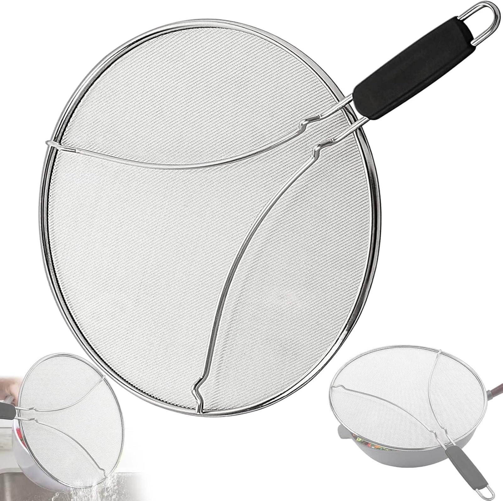 FELIXLEO Spritzschutzdeckel 2pcs Edelstahl-Spritzschutz für Pfannen(pure grey-33cm), (1-tlg)