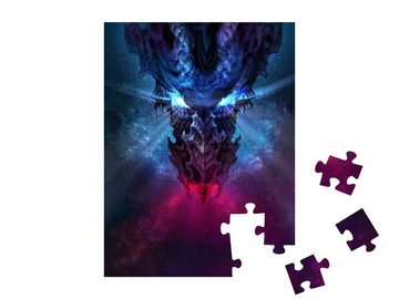 puzzleYOU Puzzle Fantasy: Feuerdrache mit blau leuchtenden Augen, 48 Puzzleteile, puzzleYOU-Kollektionen Drache, Fantasy, Tiere aus Fantasy & Urzeit