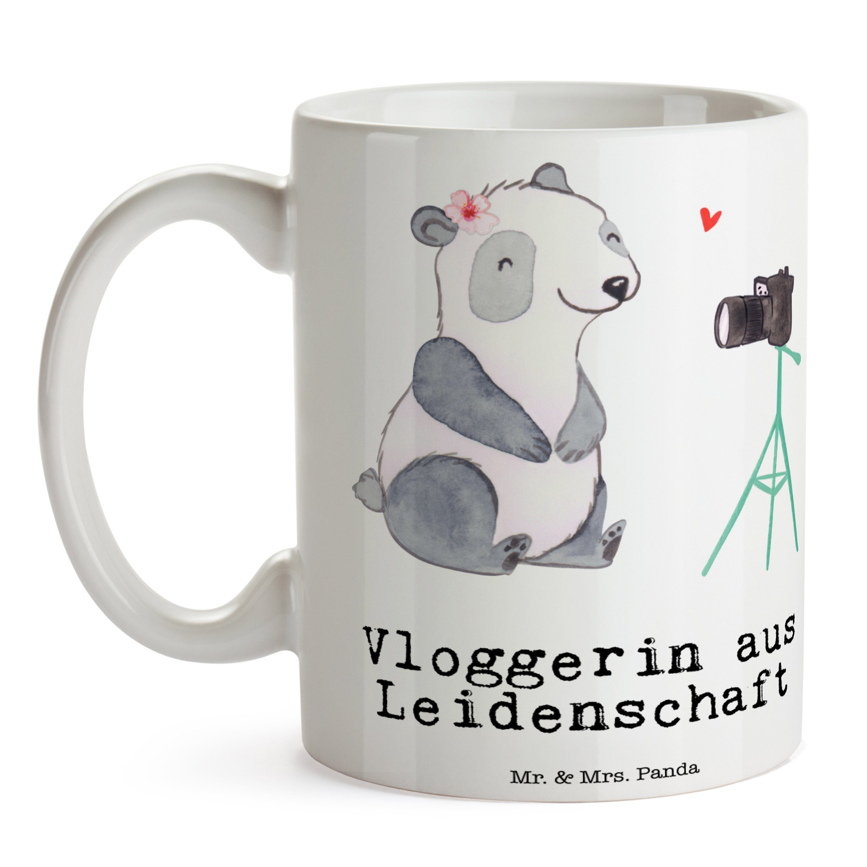 Beruf, Büro - Mr. Geschenk, Tasse, & - Mrs. aus Weiß Leidenschaft Vloggerin Panda Tasse Keramik Kaff,