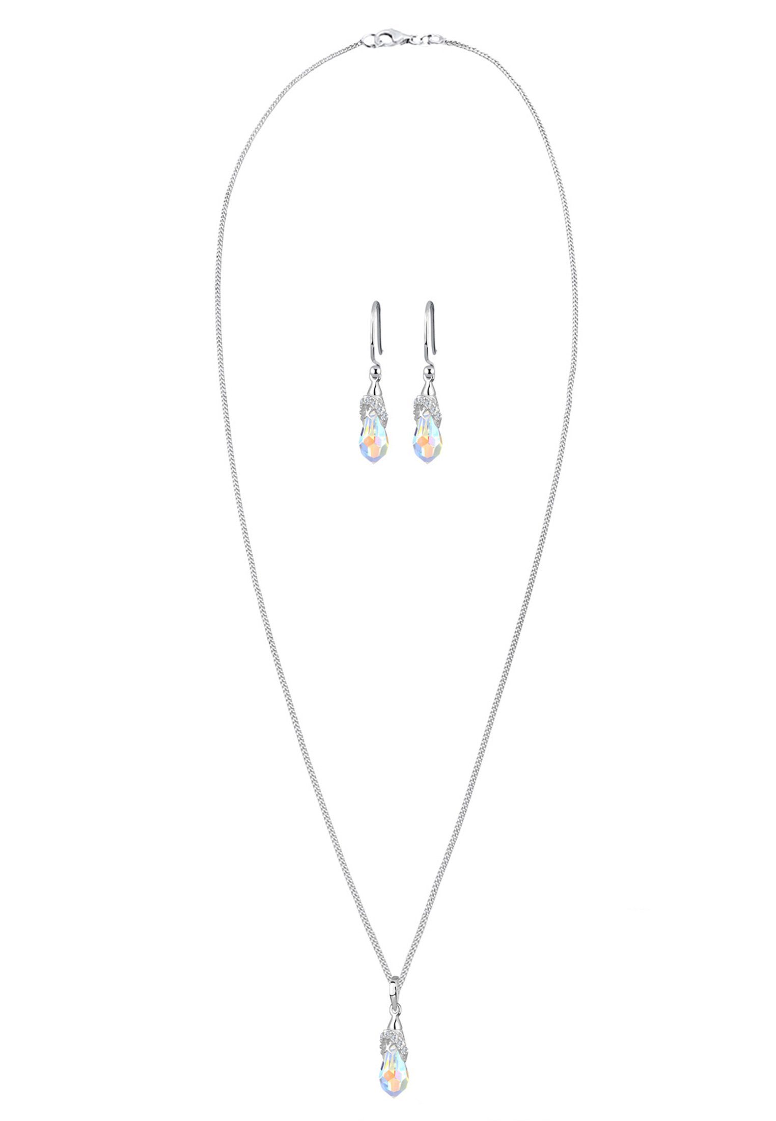 Elli Schmuckset Tropfen Glas Kristalle Weiß günstig online kaufen
