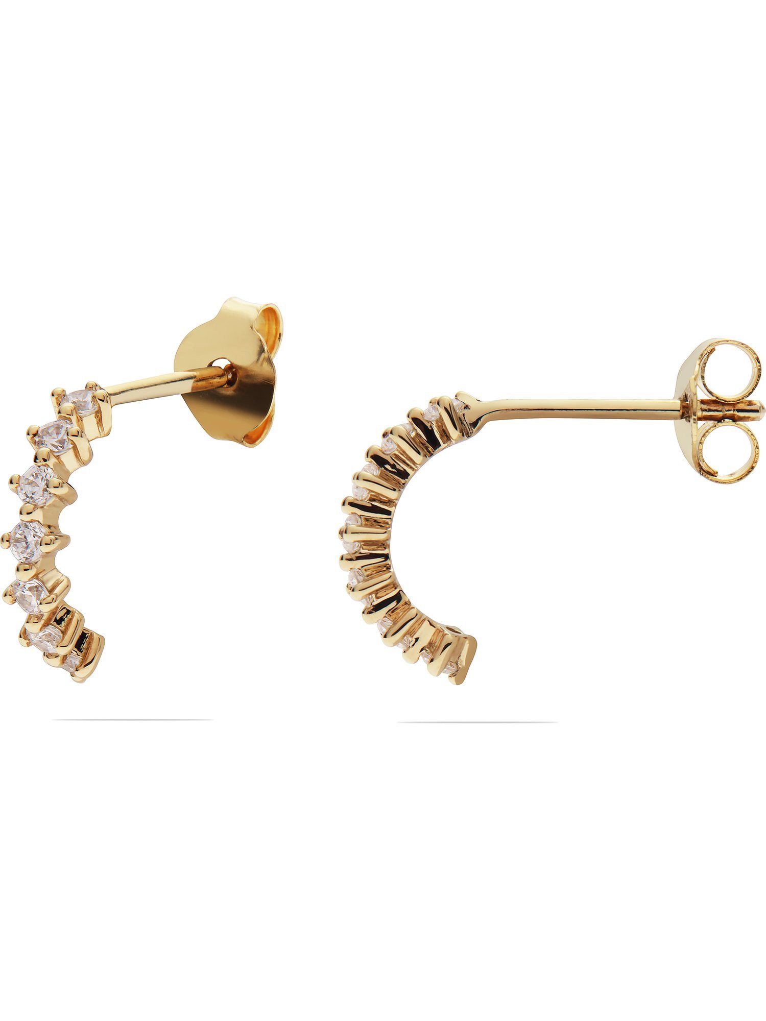 FAVS Paar Ohrstecker FAVS Damen-Creolen 375er Gelbgold 14 Zirkonia