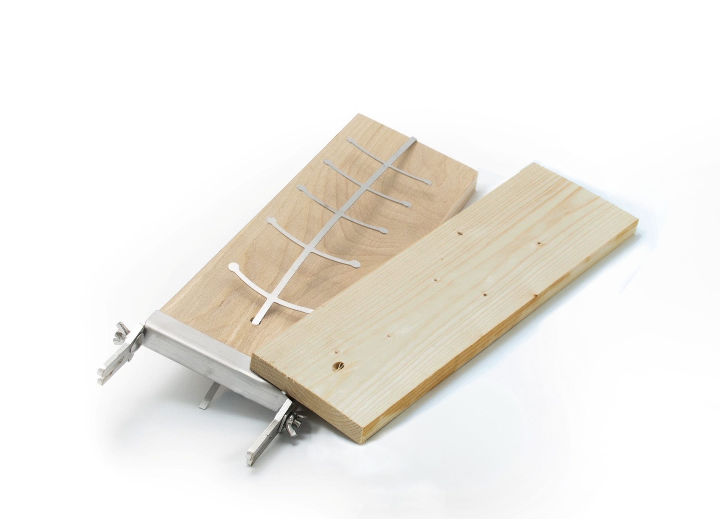 Buschbeck Grillguthalter Flammlachsbrett-Set, Edelstahl, Holz, (2 Buchenbretter, 1 Halter, 1 Spange)