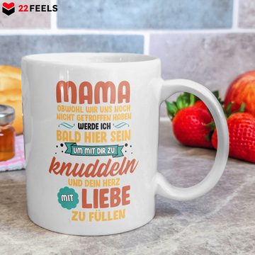 22Feels Tasse Werdende Mama Geschenk Muttertag Schwangerschaft Frauen Du Wirst Papa, Keramik, Made in Germany, Spülmaschinenfest