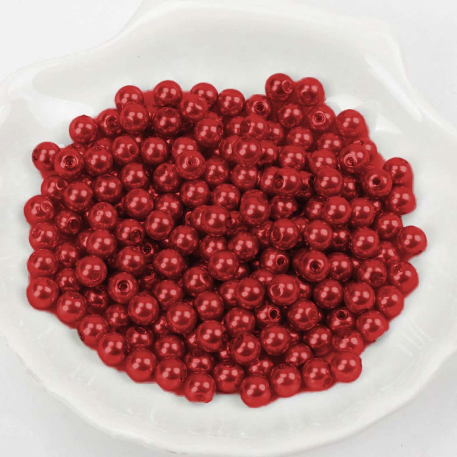 Kopper-24 Bastelperlen Wachsperlen ca. 1000 Stück, 3mm, Rot dunkel / Burgunder