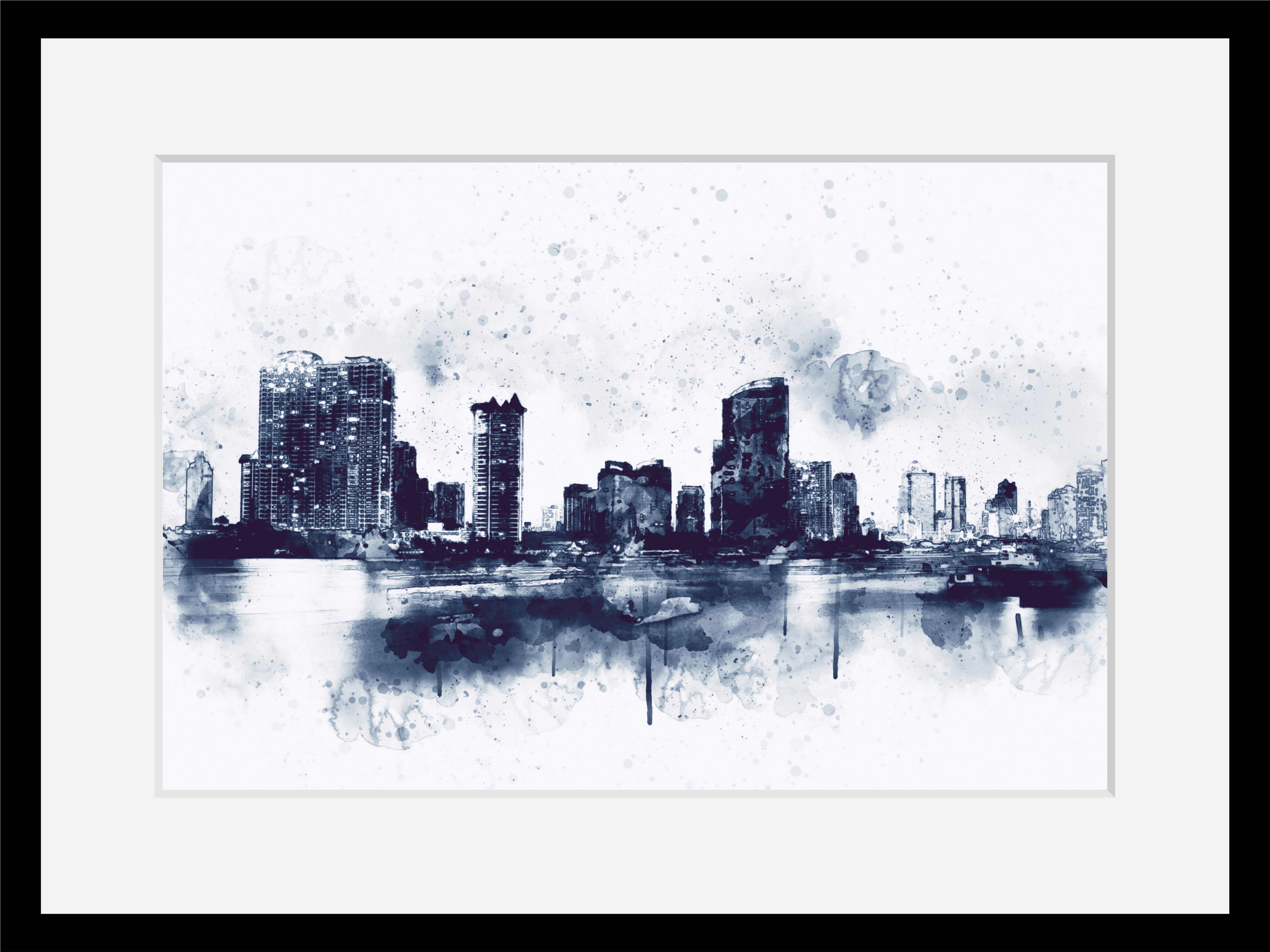 queence Bild Mareike, Gebäude, Himmel, Kunst, Stadt, Städte, HD Premium Плакат-Druck inkl. Holzrahmen