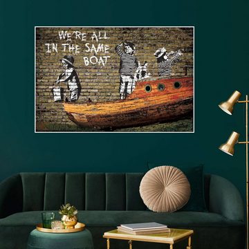 Posterlounge Poster Pineapple Licensing, Banksy - We're all in the Same Boat, Kinderzimmer Modern Kindermotive