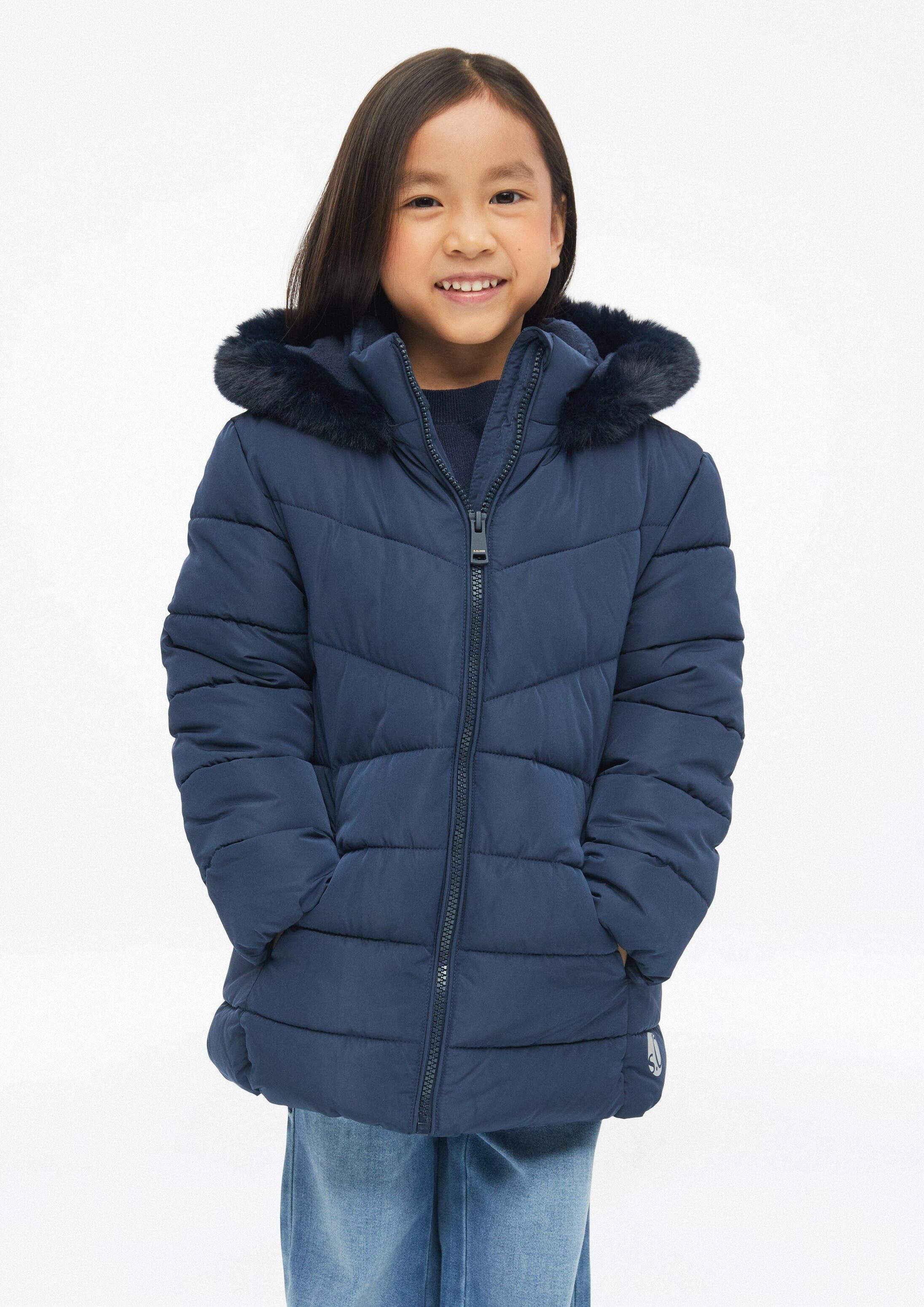s.Oliver Winterjacke Outdoor-Mantel Wetterfester Wintermantel mit Plüsch-Detail – Bild 5 von 5