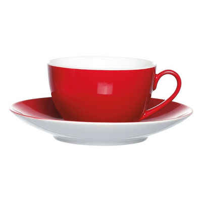 Ritzenhoff & Breker Kaffeeservice Doppio (4-tlg), Porzellan, Kaffeetassen inkl. Untertassen, spülmaschinen- & mikrowellengeeignet