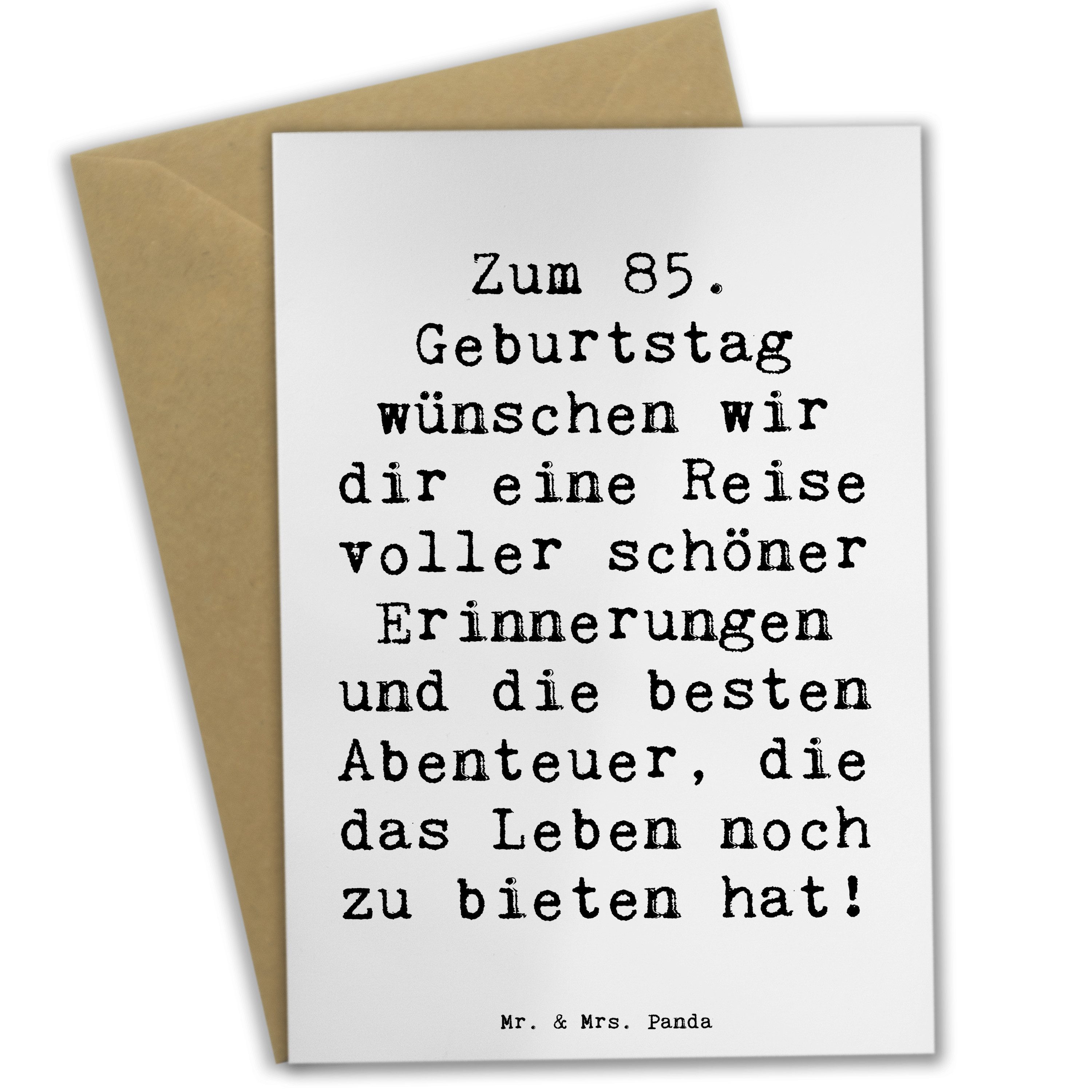 Grußkarte Spruch 85. Geburtstag - Weiß - Geschenk, beste Wünsche, Glückwunschka