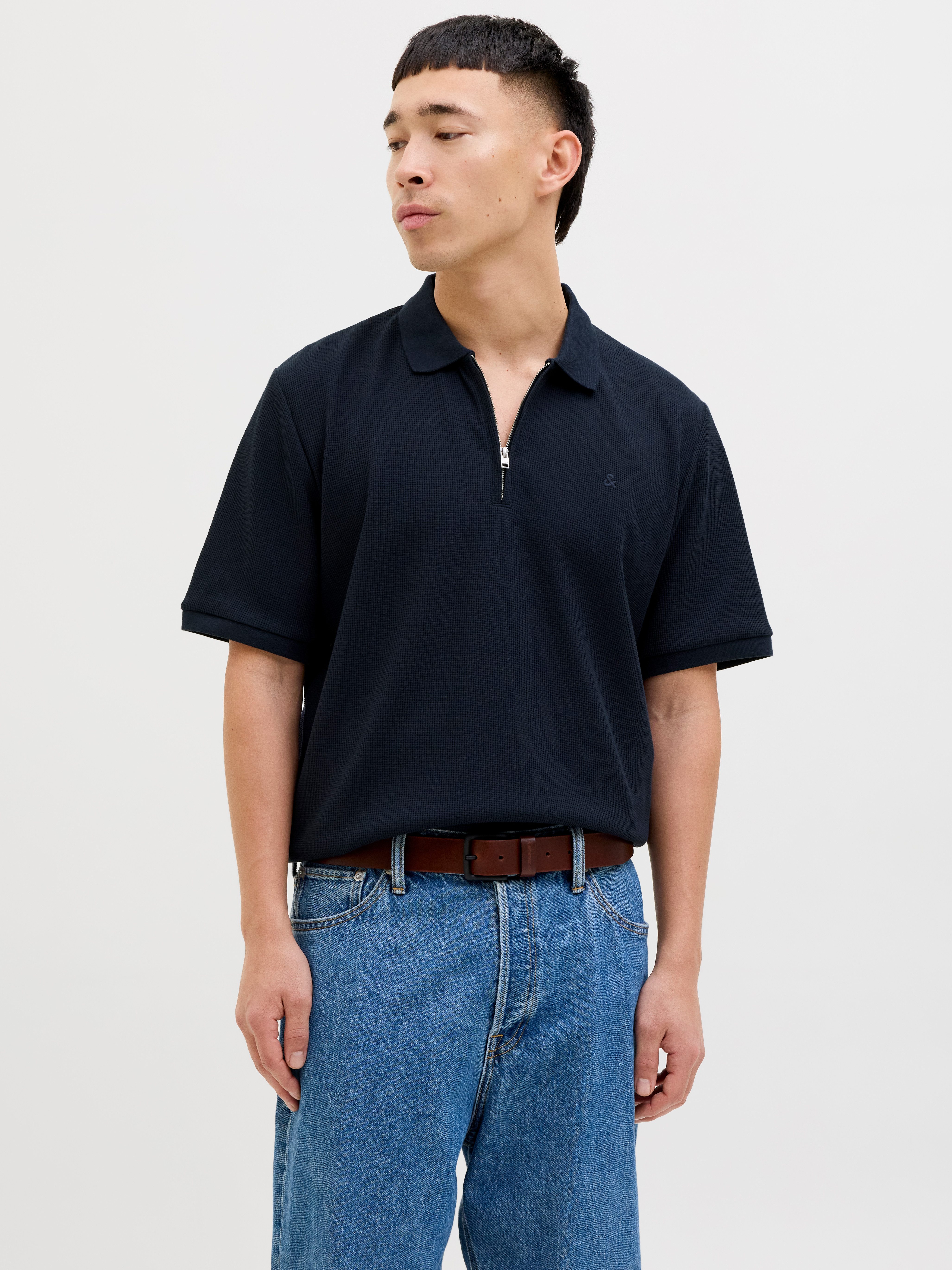 Jack & Jones Poloshirt JJEAUSTIN ZIP POLO SS NOOS mit Polokragen
