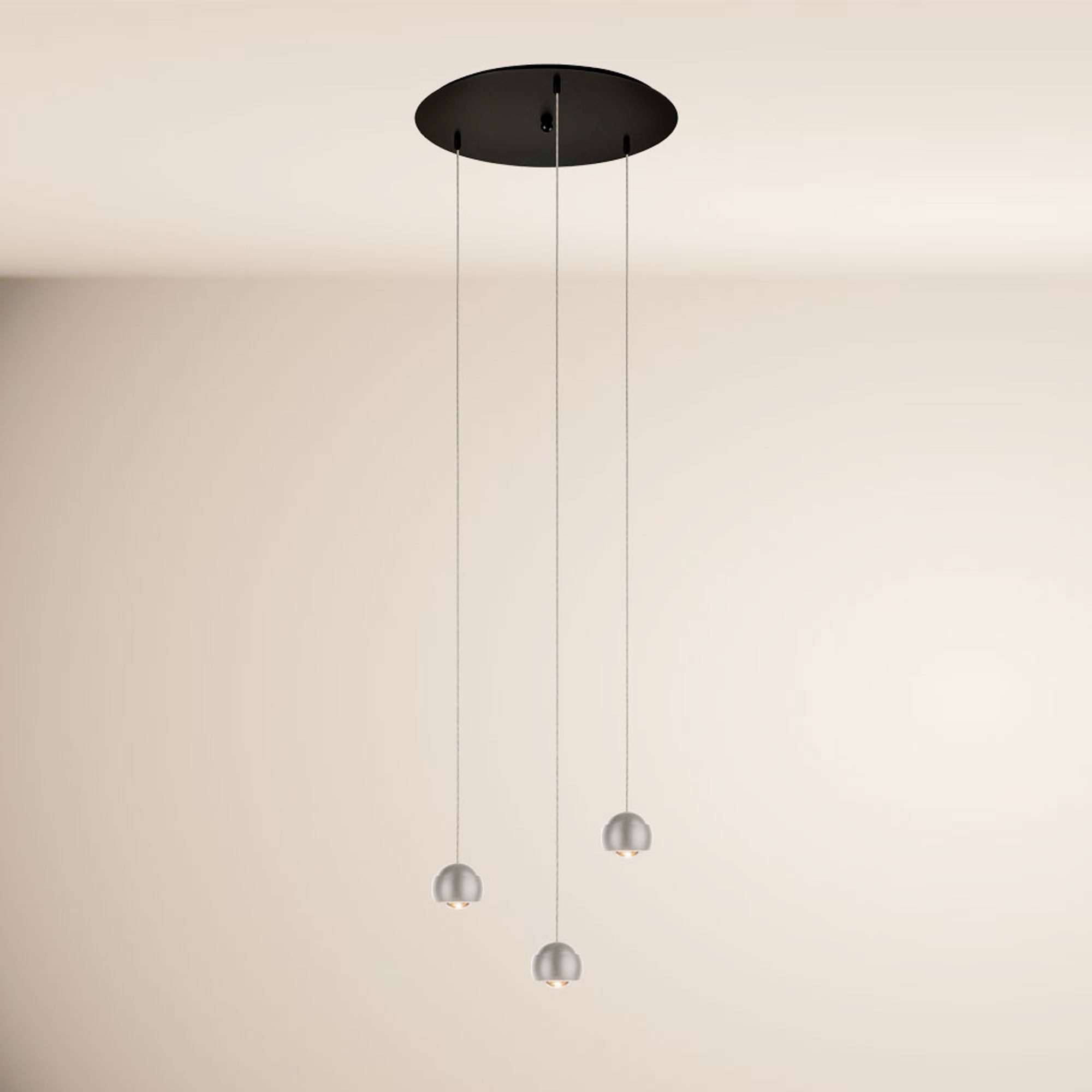 s.luce Pendelleuchte Beam LED 3- oder 5-flammig Modular Baldachin Aluminium, Warmweiß