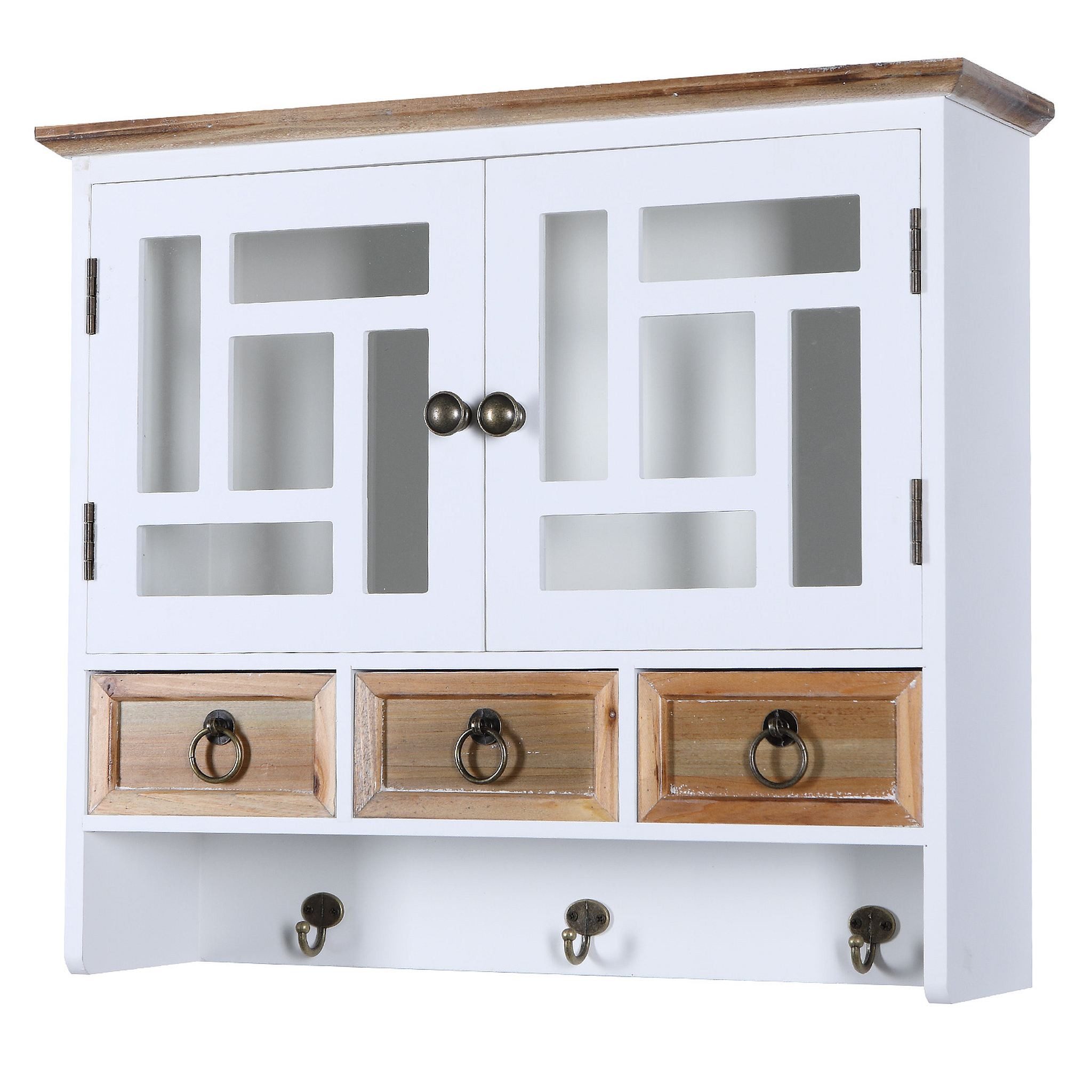 Home4Living Wandregal Wandregal 55cm Wandschrank Regal Weiß Retro Schrank, Dekorativ
