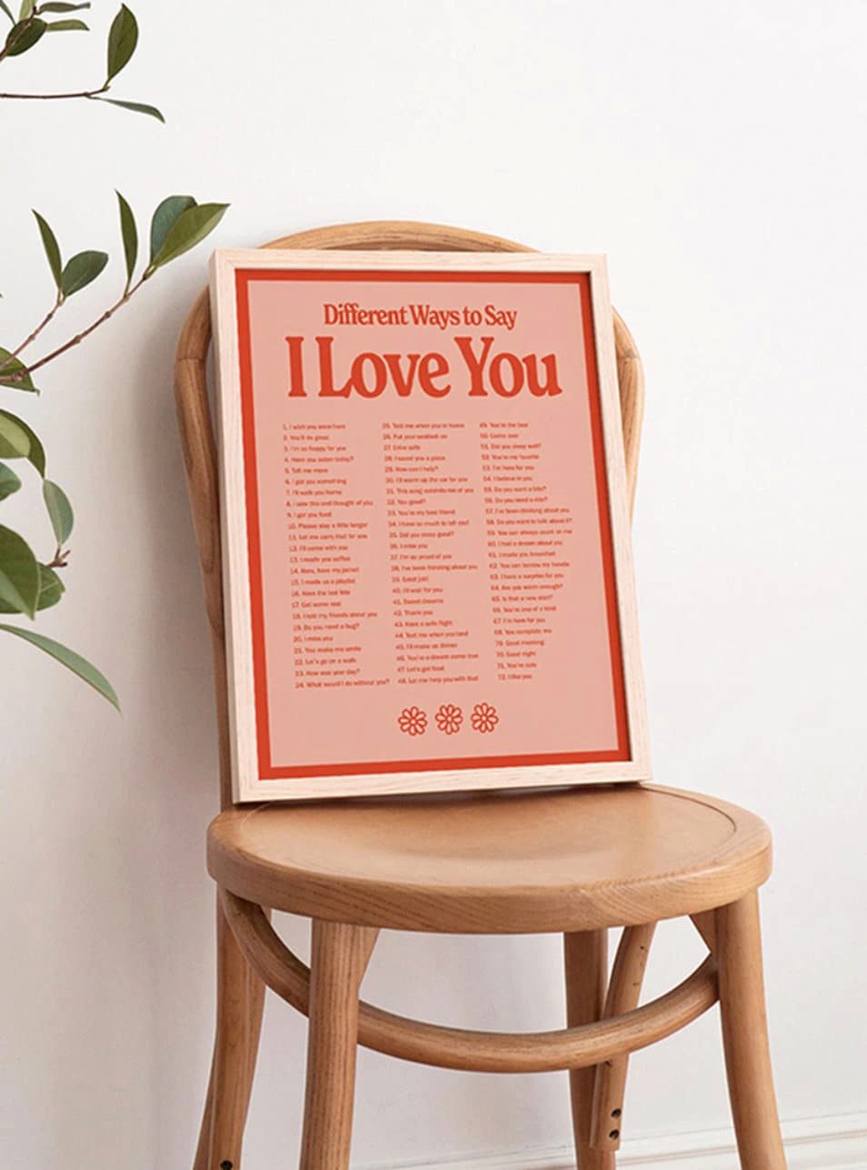 JUSTGOODMOOD Poster Valentinstag ch liebe Dich Verschiedene Wege zu sagen ich liebe Dich D, G (1 St)