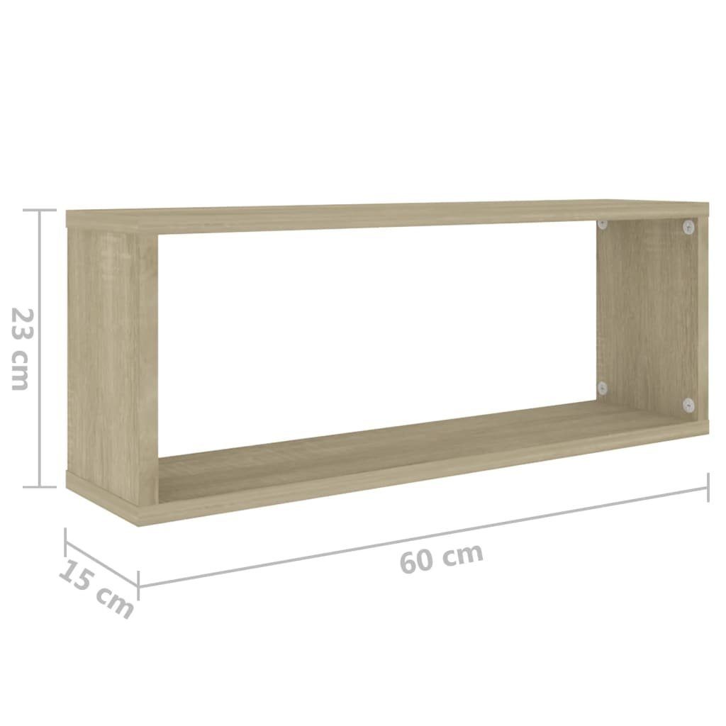 furnicato Wandregal Würfelregale 4 cm Holzwerkstoff Sonoma-Eiche 60x15x23 Stk