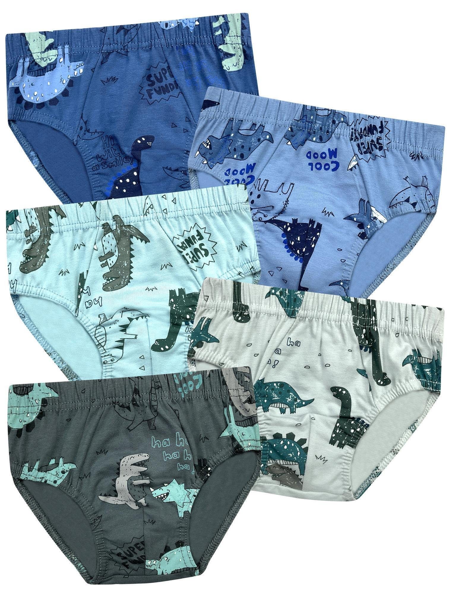 Unterhosen Slips 5 - Slip Baumwolle LOREZA (Set, 5-St) DINO Unterwäsche Jungen