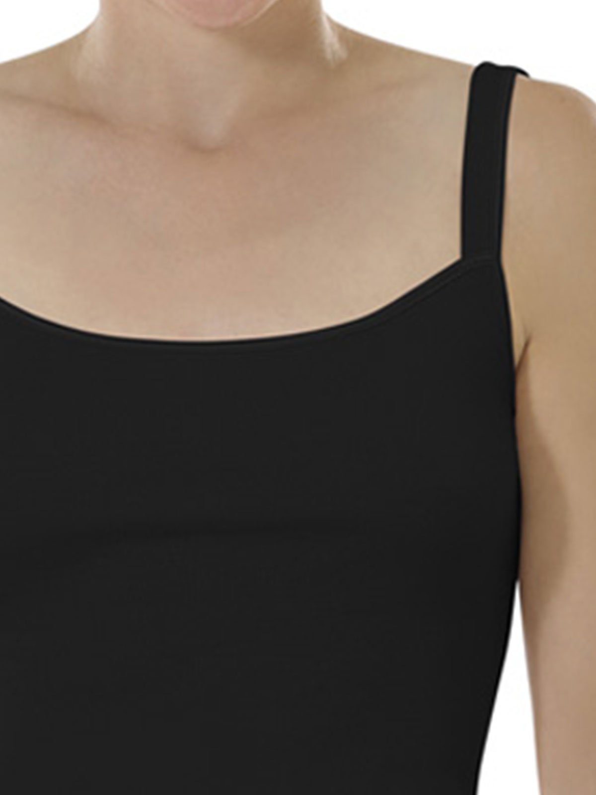COMAZO Achselhemd (Packung, - Träger-Unterhemd Damen schwarz Pack 6-St) 6er