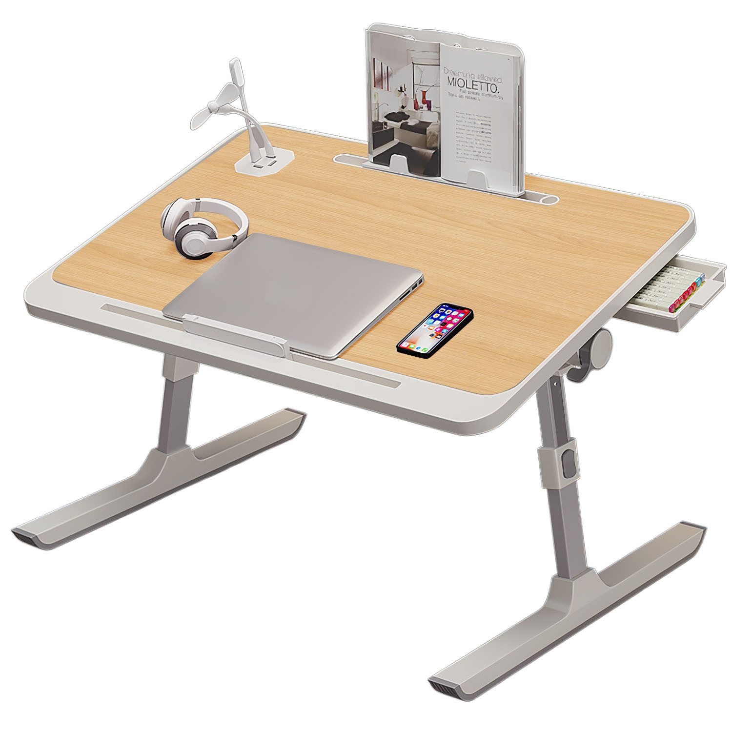 Refined Living Laptoptisch Betttisch Klappbar mit Schublade Buchständer Lap günstig online kaufen