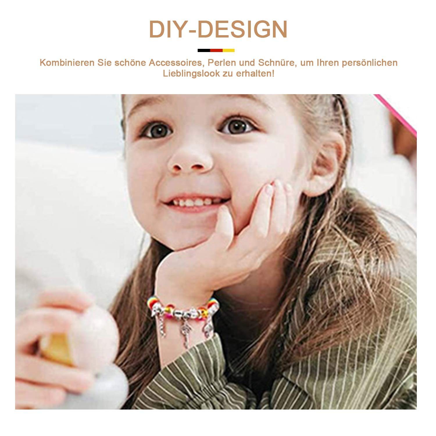machen Kinderspielzeug DIY Handwerk Mädchen 112pcs (1-tlg), Set Schmuck für Armbänder Geschenk Armketten Schmuck Set MAGICSHE