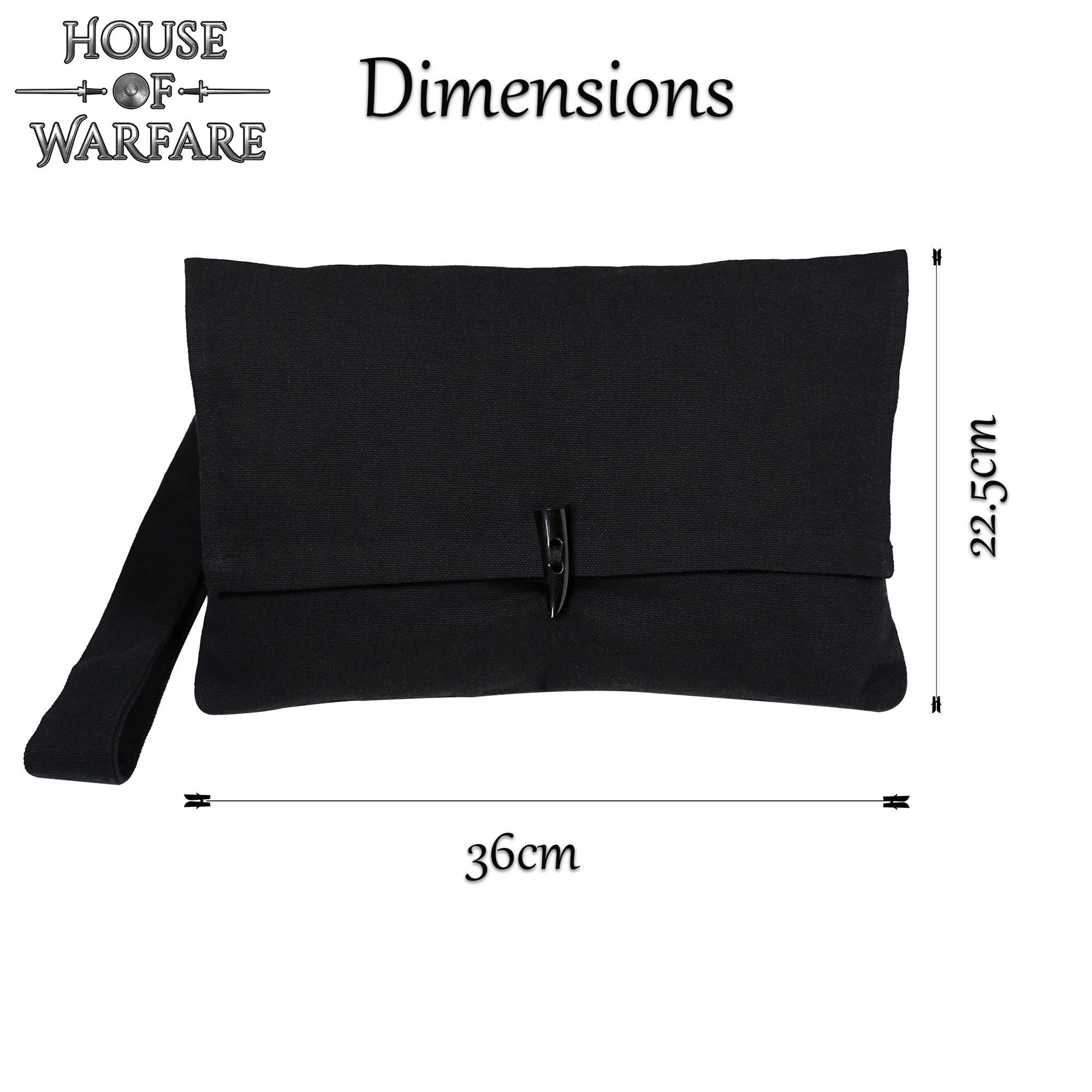 House Of Warfare Ritter-Kostüm Pilgertasche aus Baumwolle mit Hornknopf