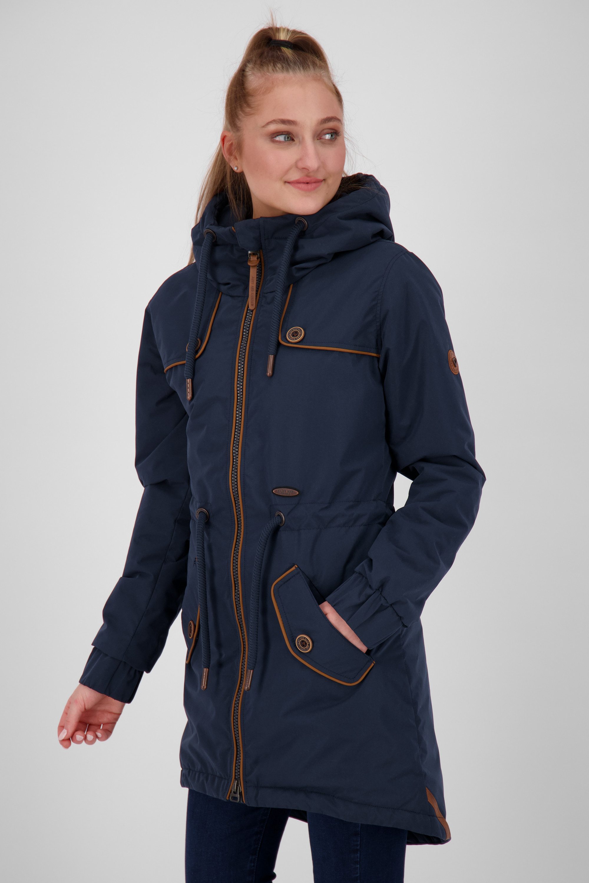 Alife & Kickin Winterjacke CHARLOTTE III COAT mit hochschließendem Kragen und Kapuze