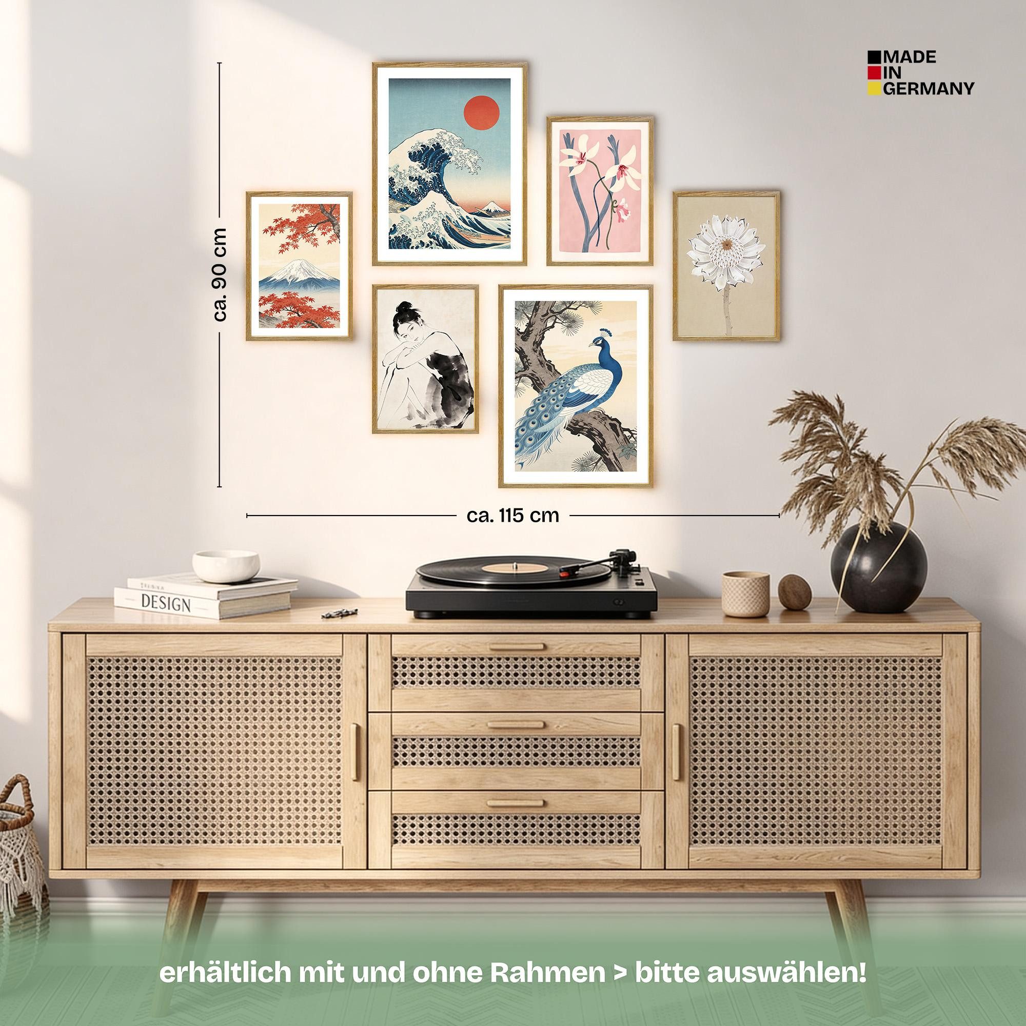 ARTFAVES Bilder-Collage Poster Set Art Gallery Japan I mehrteilige Bilderwand I Wandbilder Hok, (Wandbilder modern, 6 St) – Bild 4 von 5
