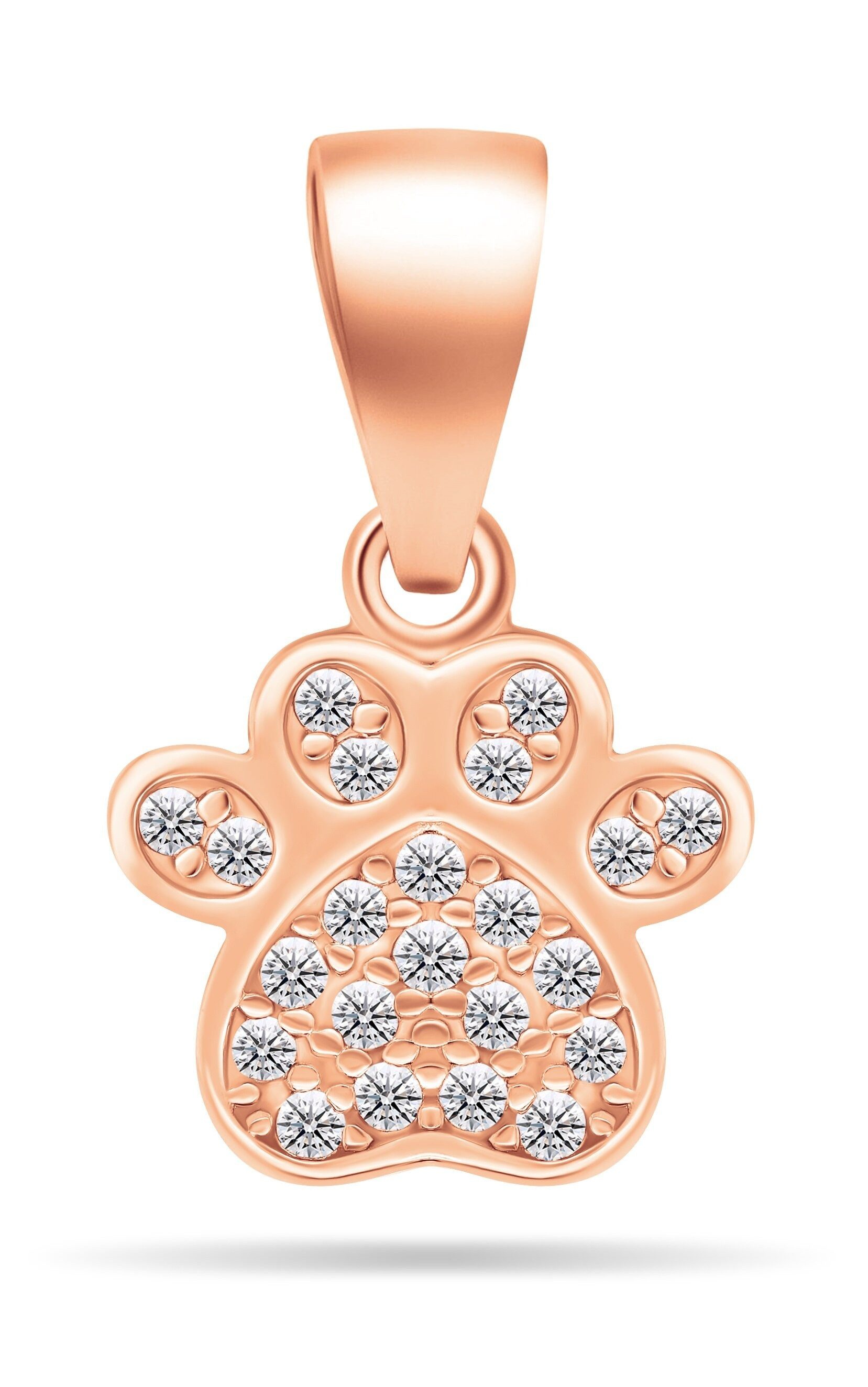 Brilio Silver Anhänger Charming bronze pendant with zircons Paw PT85R