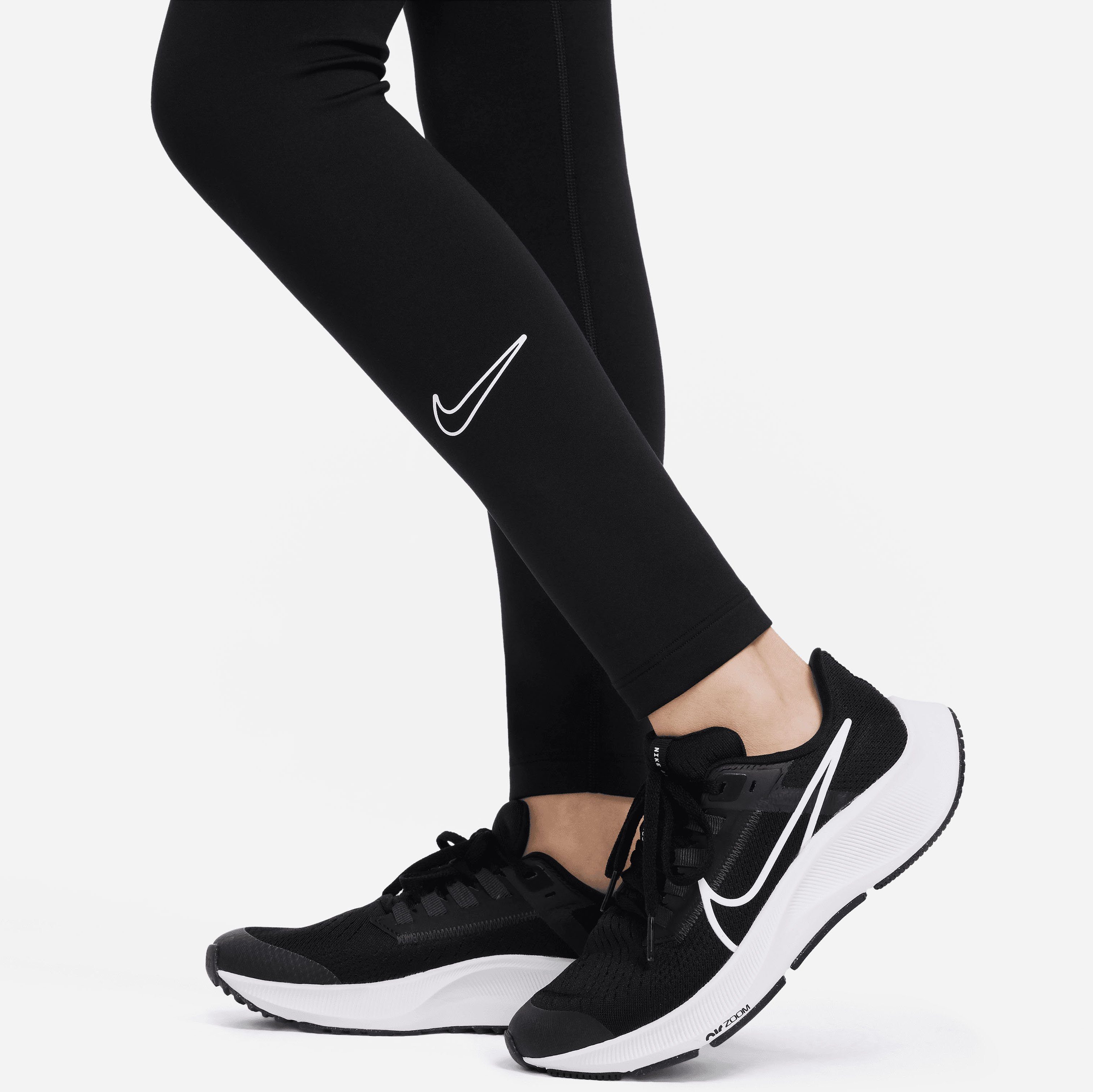 Nike BLACK/WHITE Leggings Trainingstights Kids' Therma-FIT Big (Girls) One