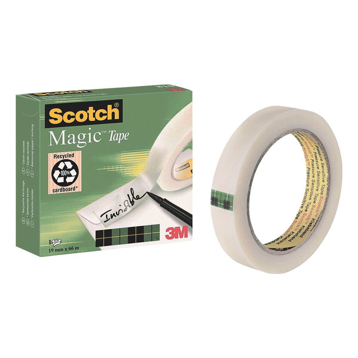 SCOTCH Klebeband Magic Tape 810 (1-St) 19 mm/66 m, schattenfrei kopierbar, beschriftbar