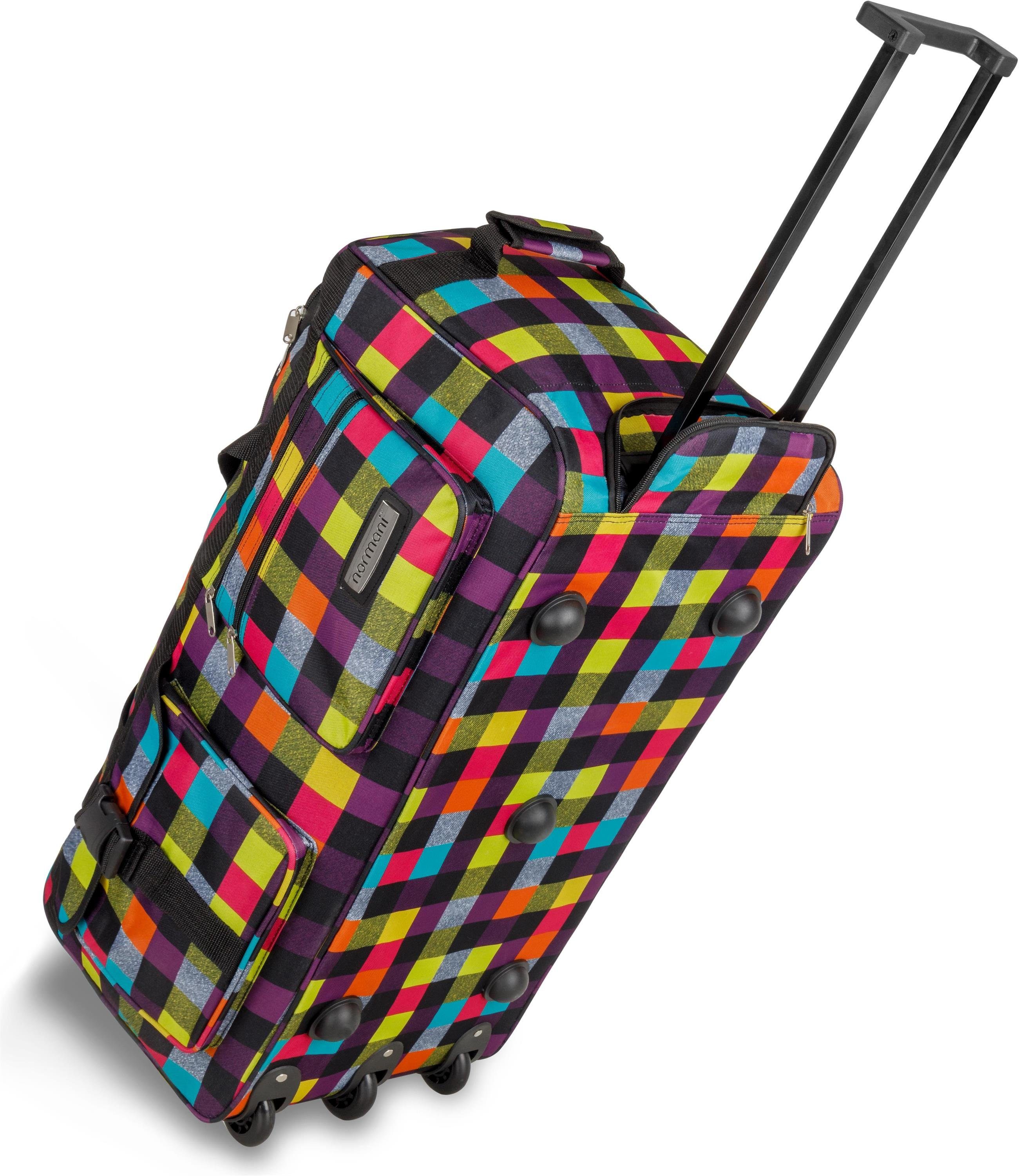 mit Reisetasche 3 mit leichtläufigen Rollen Liter, Trolley Neon normani Reisetasche Rollen 80 Square