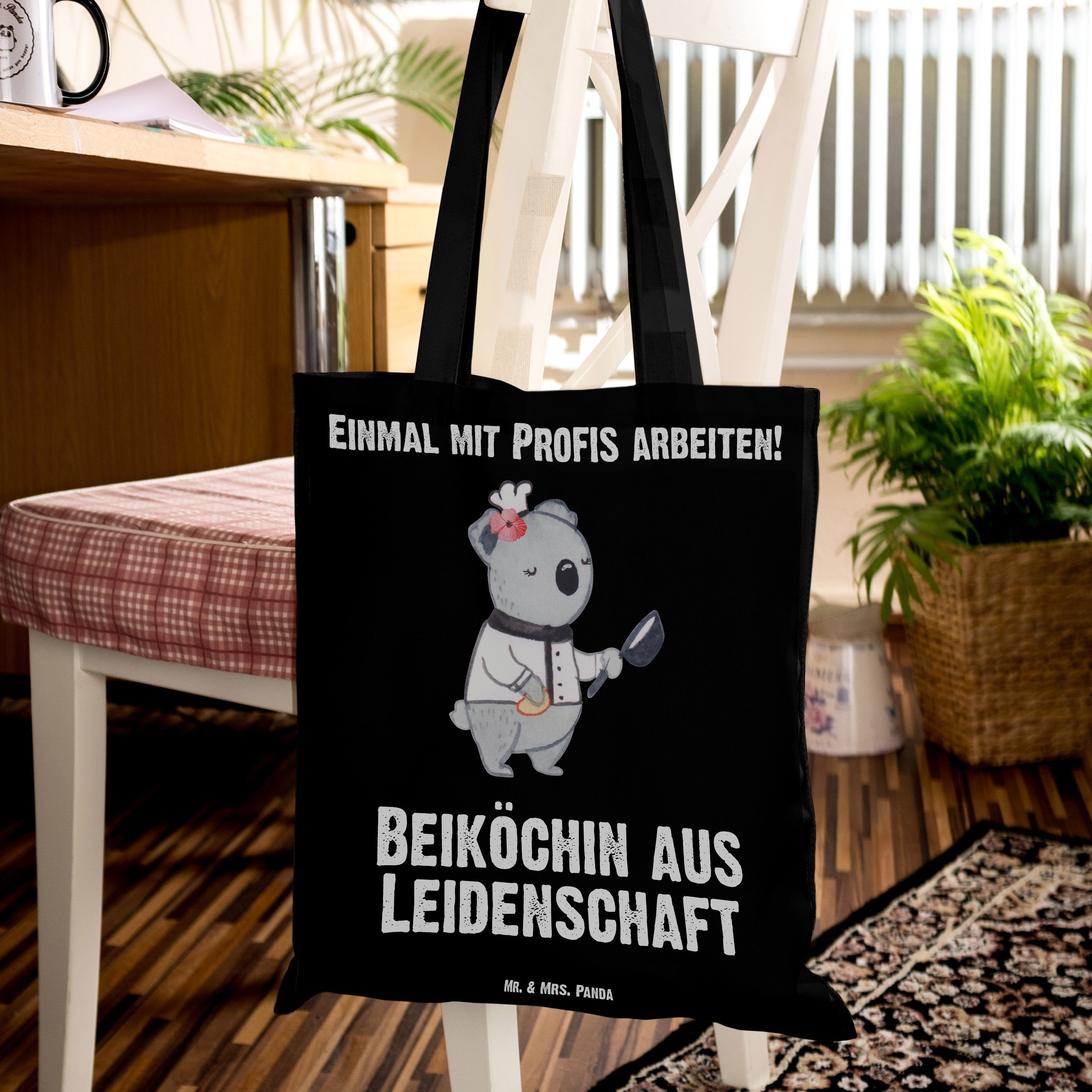 Schwarz Panda Geschenk, Kollegin, Mr. Tragetasche - Kollege, Leidenschaft & Beiköchin Mrs. - (1-tlg) aus R