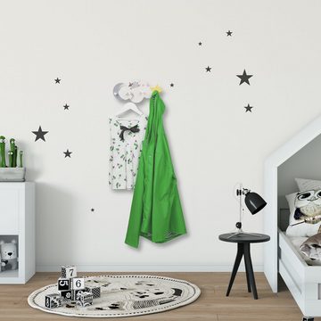 relaxdays Garderobenleiste Kindergarderobe Wolke-Mond-Stern
