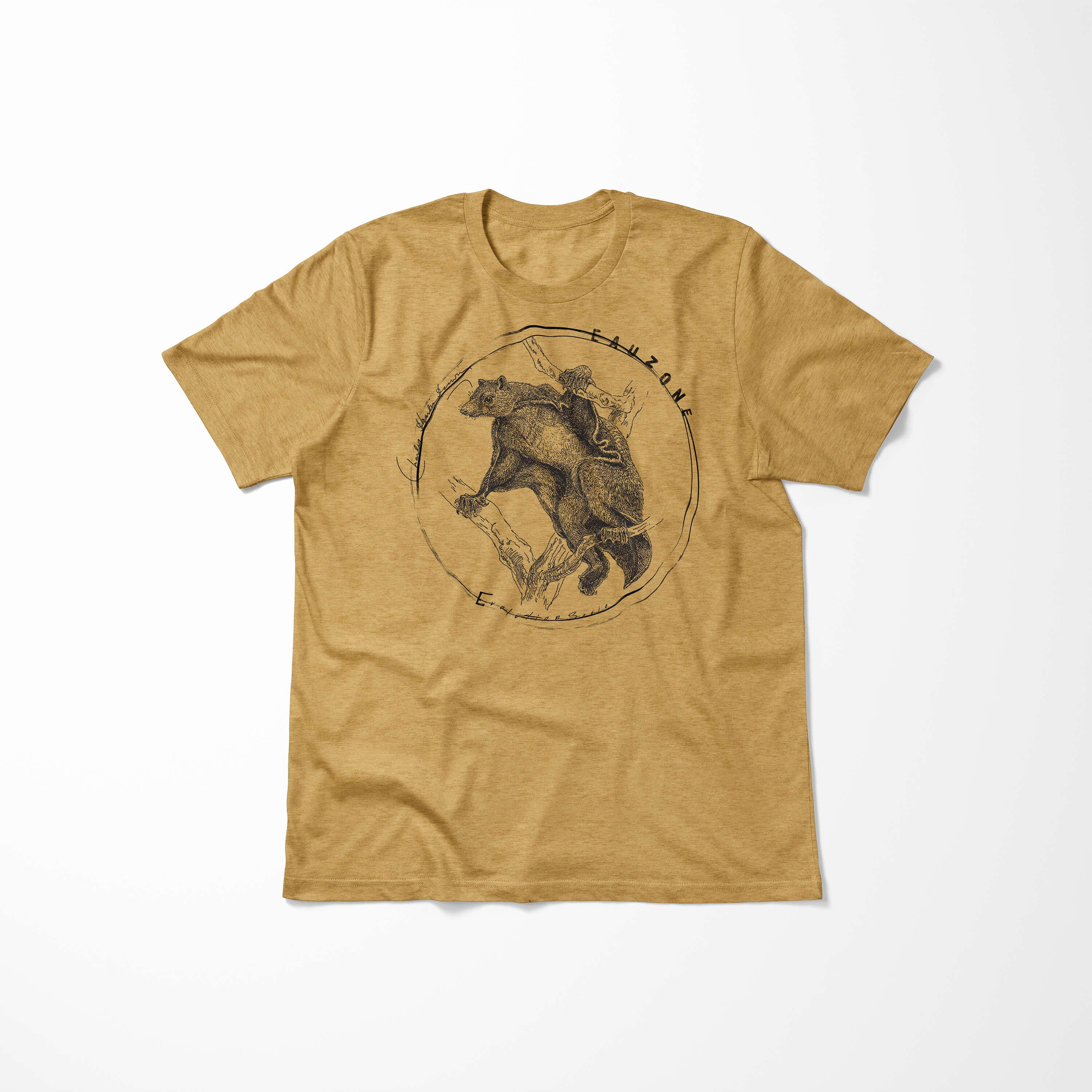 T-Shirt Sinus Herren Antique Evolution Gold Art Riesengleiter T-Shirt