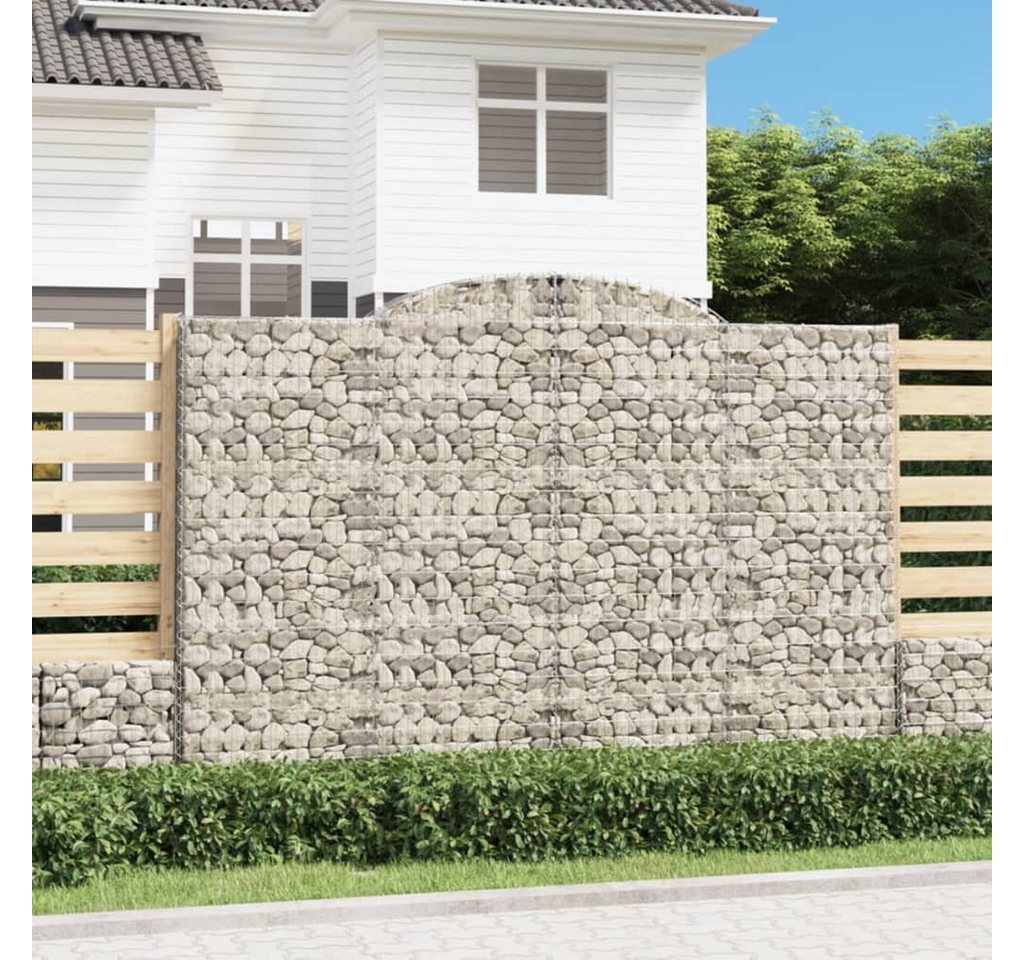 Thumbnail - vidaXL Gabionenzaun, Gabionen mit Hochbogen 2 Stk. 300x50x200/220cm Verzinktes Eisen
