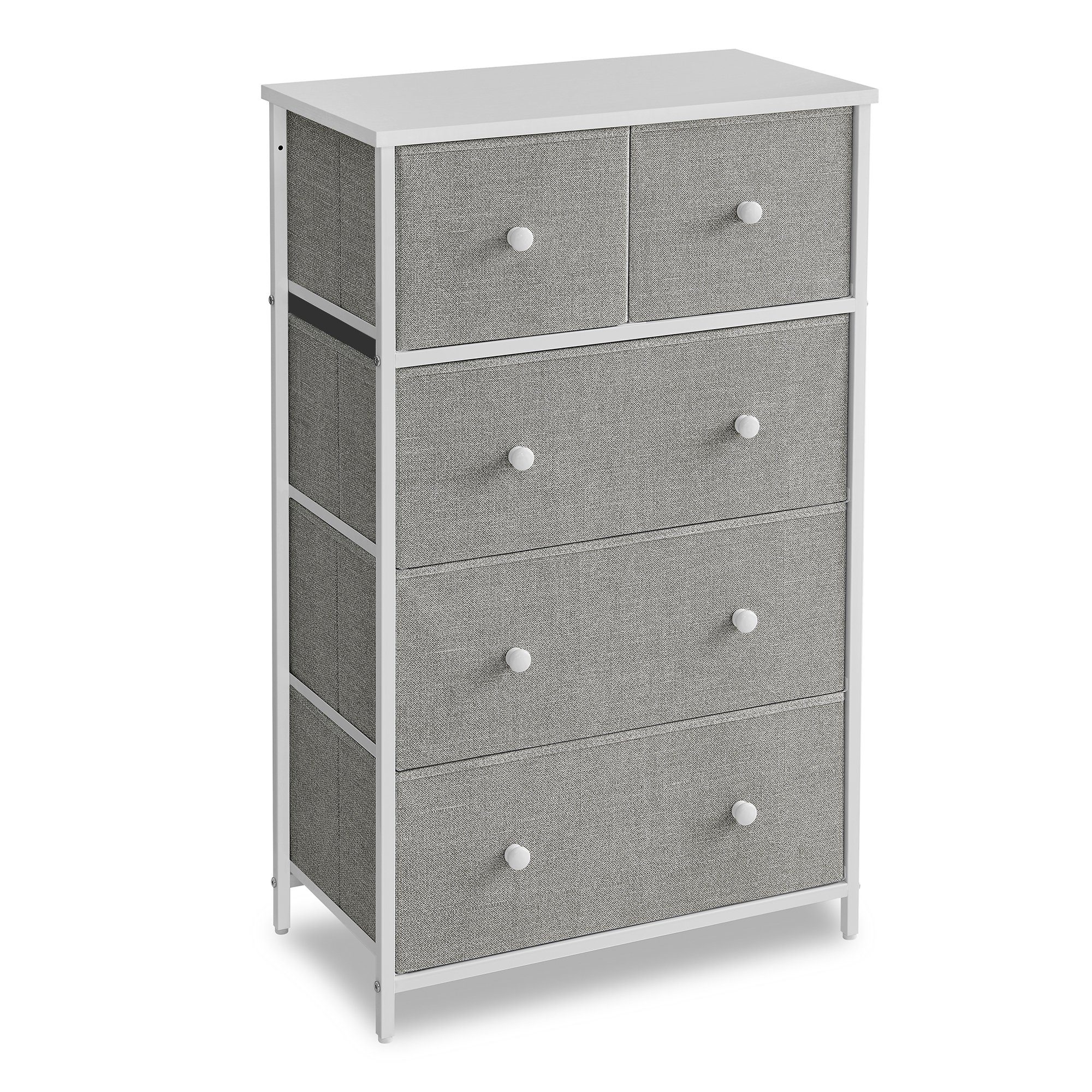 SONGMICS Kommode, Aufbewahrungsschrank mit 5 Stoffschubalden