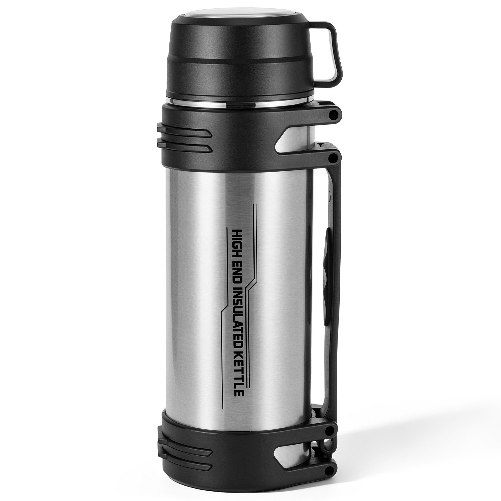 BlingBin Isolierflasche Thermosflasche 2L, Doppelwandige Trinkflasche Isolierte Edelstahl, mit Trinkbecher, Tragegriff und Schultergurt für …