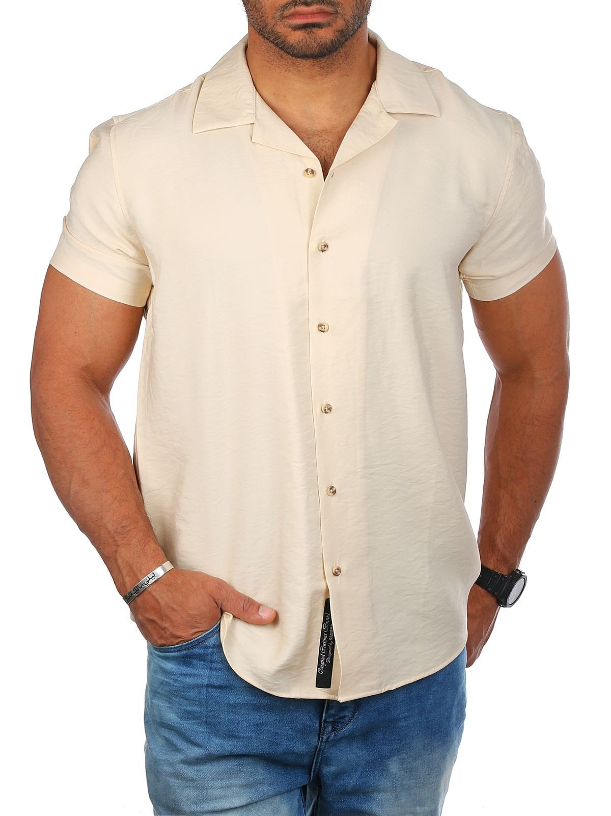 CARISMA Kurzarmhemd Herren Sommer Hemd leichter Tragekomfort regular fit 9247/9210 Regular Kurzarm Kentkragen Uni