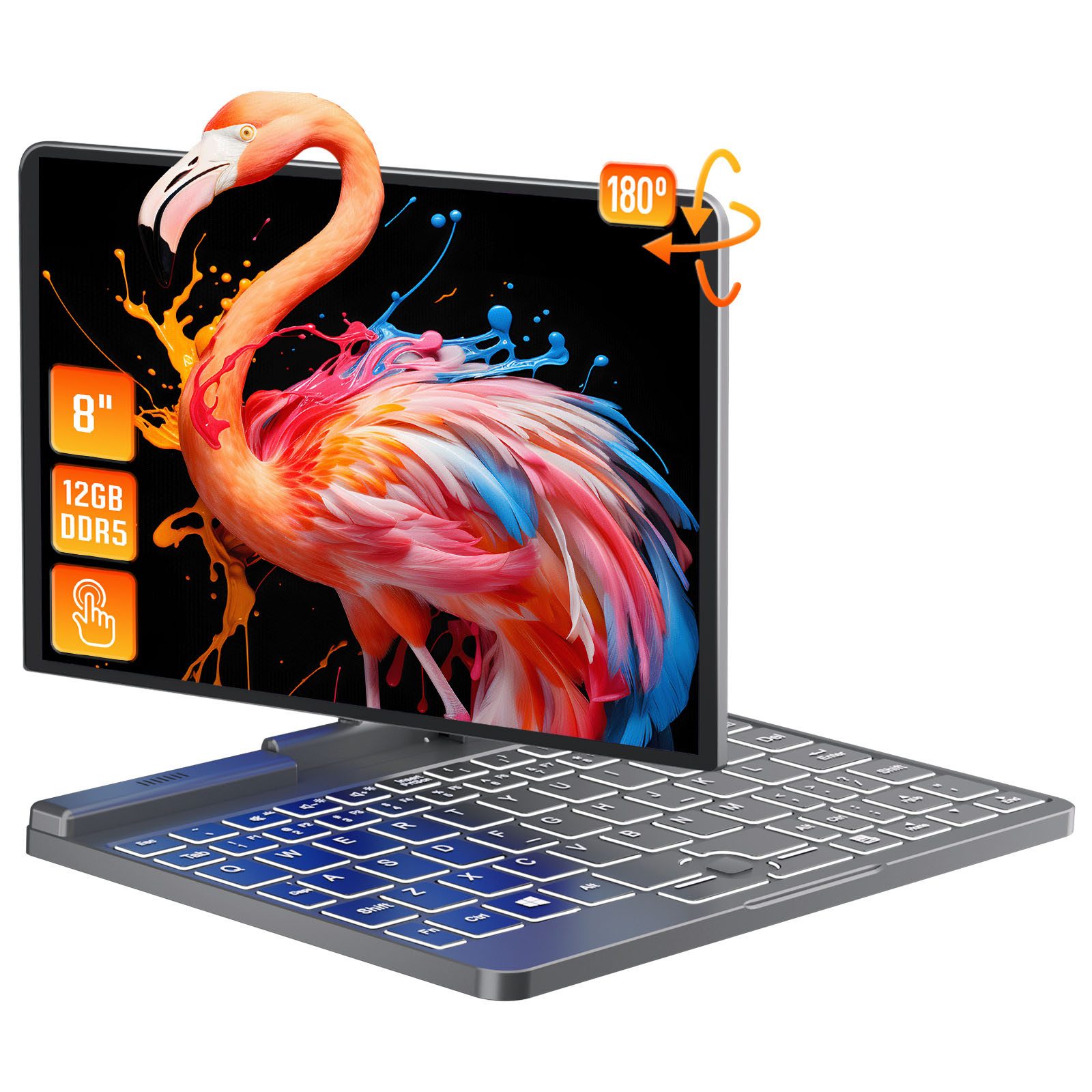 2-in-1 Mini-Laptop, Vollmetall-Touchscreen, Notebook