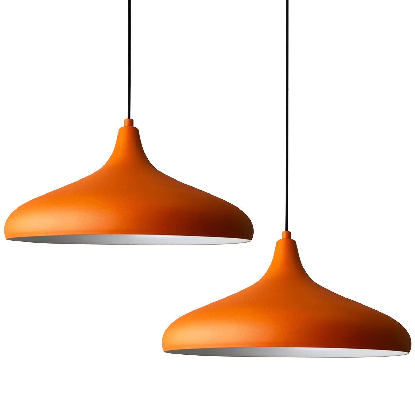 Champion, Leuchtmittel Deckenlampe, 35cm Ø ohne 2x Pendelleuchte, Bamyum Orange Lampe Metall Pendelleuchte Bamyum