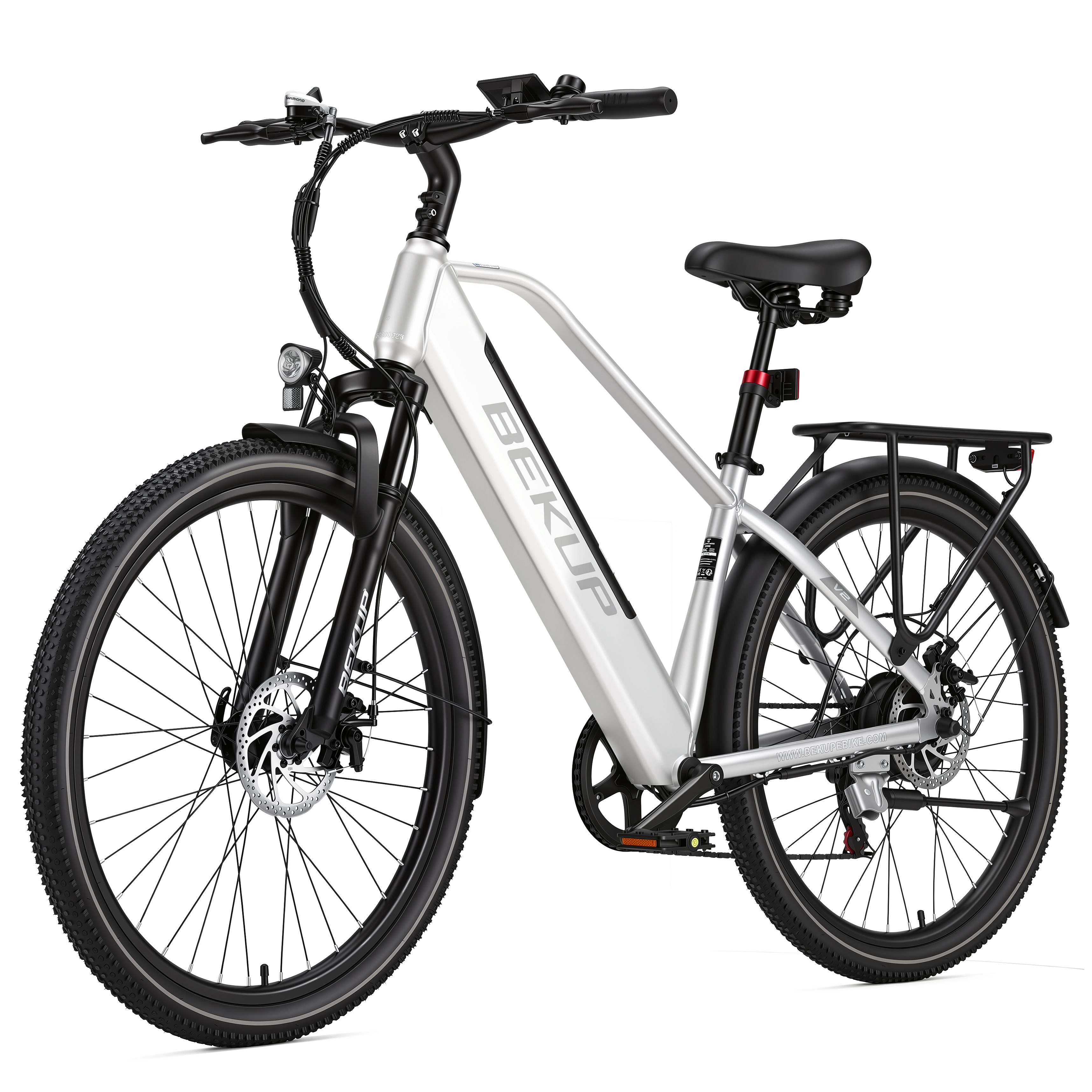 BEKUP E-Bike Cityrad V2 26 Zoll Cityrad, 522 Wh Akku, 45 Nm, Shimano 7-Gang, 7 Gang Shimano Shimano Tourney TZ Schaltwerk, Kettenschaltung, Heckmotor, 522 Wh, (Komplettset, E-Bike inklusive Akku und Ladegerät), City-Trekkingrad bis 75 km, 250 W Heckmotor,