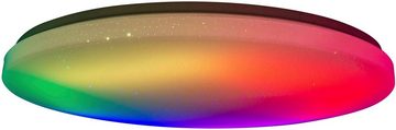 näve LED Deckenleuchte Rainbow, CCT - über Fernbedienung, Dimmfunktion, Farbwechsel, Fernbedienung, Infrarot inkl., RGB, LED fest integriert, Kaltweiß, Neutralweiß, RGB, Warmweiß, Kristalleffekt, dimmbar, Nachtlicht, CCT, Farbwechsler, Fernbedienung