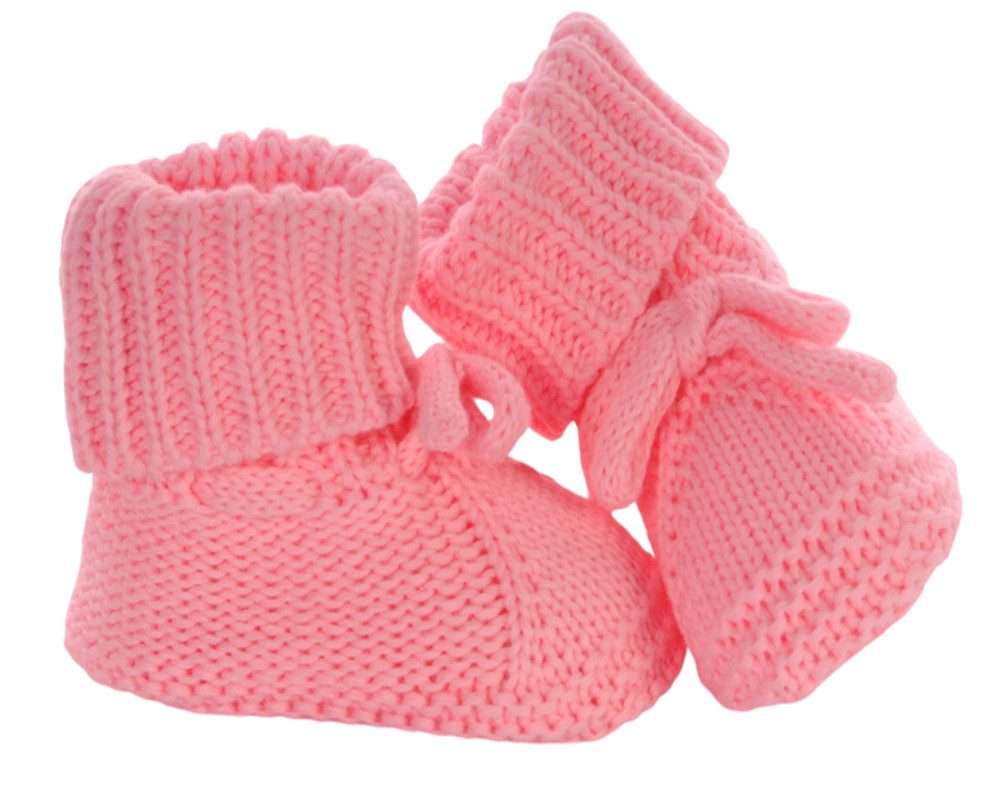 La Bortini Füßlinge Baby Strickschuhe Erstlingssocken gestrickt Stricksocken in Rosa
