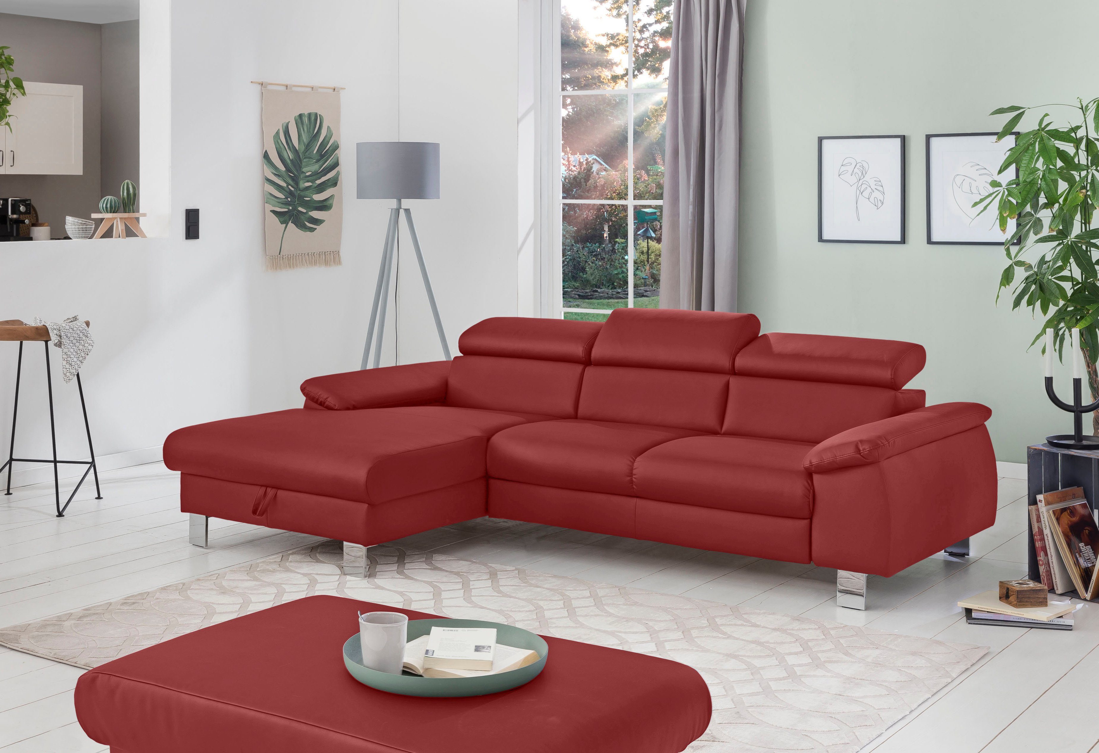 Rote Leder Ecksofas kaufen » Rote Leder Eckcouches | OTTO