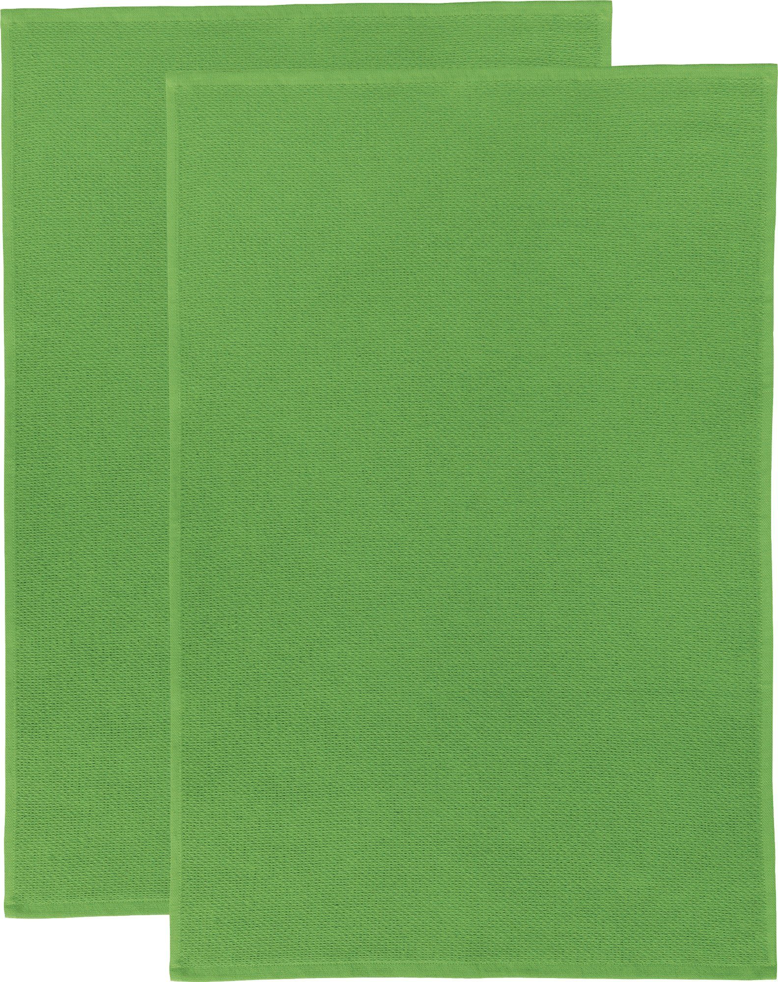 Uni grün Baumwolle 2er-Pack, Erwin Frottier-Geschirrtuch (2-tlg), Geschirrtuch Müller