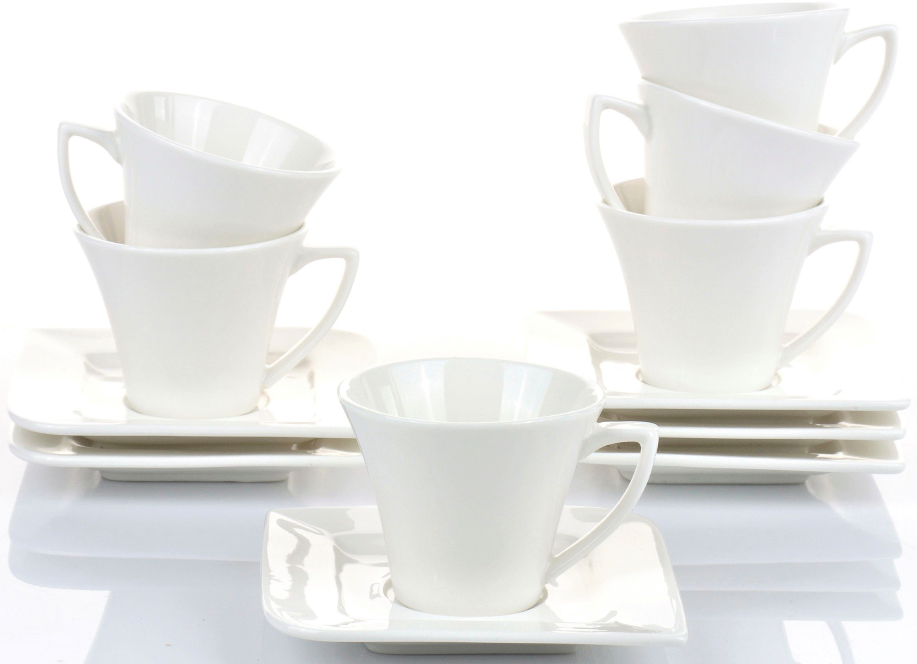 Retsch Arzberg Espressotasse Fantastic, 12-tlg., Fine China-Porzellan, 6 Espressotassen, 6 Untertassen