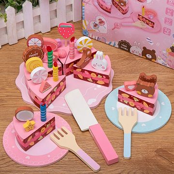 CoolBlauza Spiellebensmittel Kuchen Spielzeug set, (36-tlg., für hölzerne Küche Spielzeug Geburtstagskuchen), DIY Rollenspielzeug Lernspielzeug
