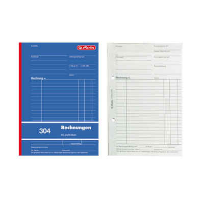 Herlitz Geschäftspapier 4x Herlitz Rechnungsbuch 304 / A5 / 2x 50 Blatt