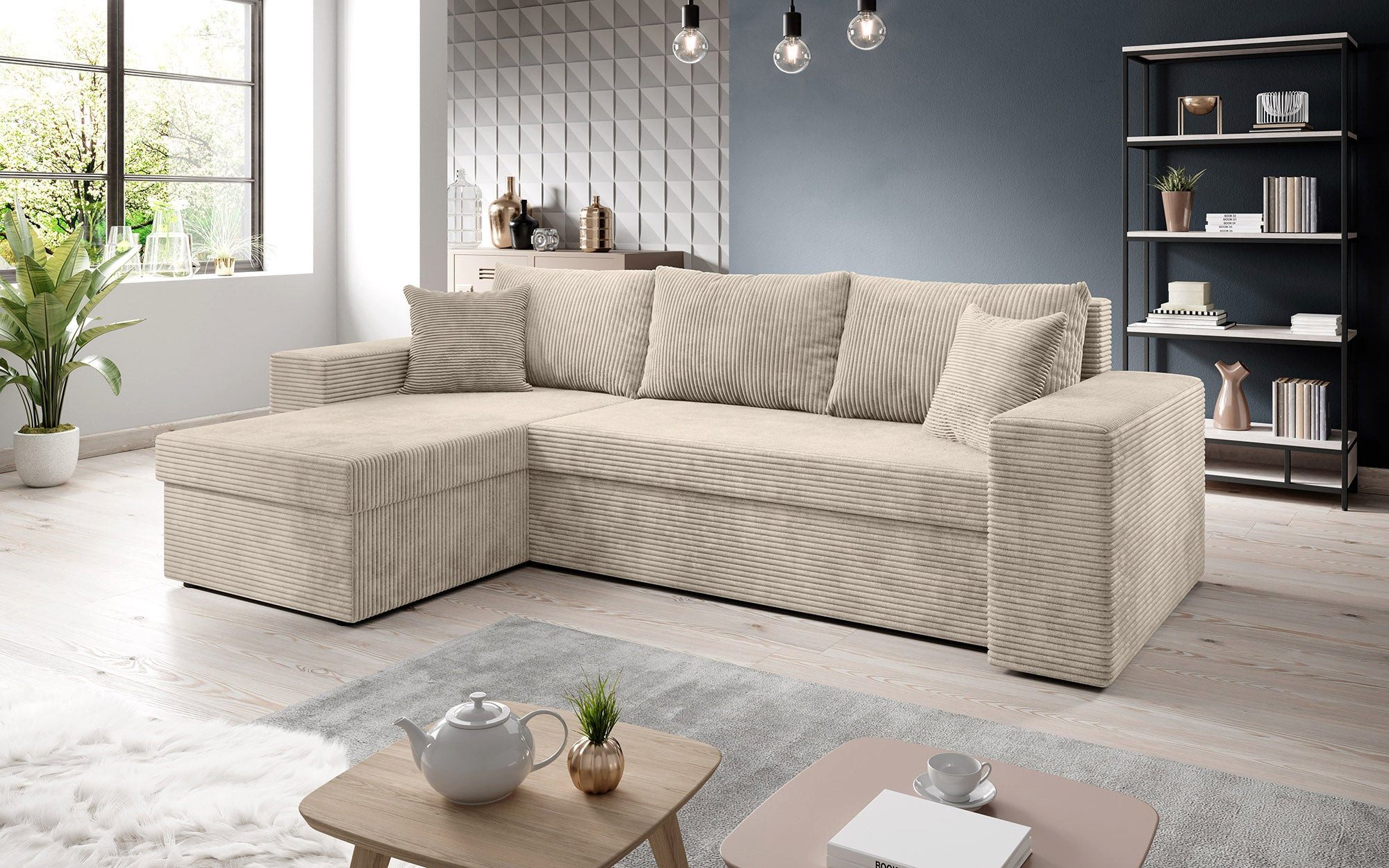 Luxusbetten24 Schlafsofa Designer Sofa Denver, mit Stauraum und Schlaffunkt günstig online kaufen