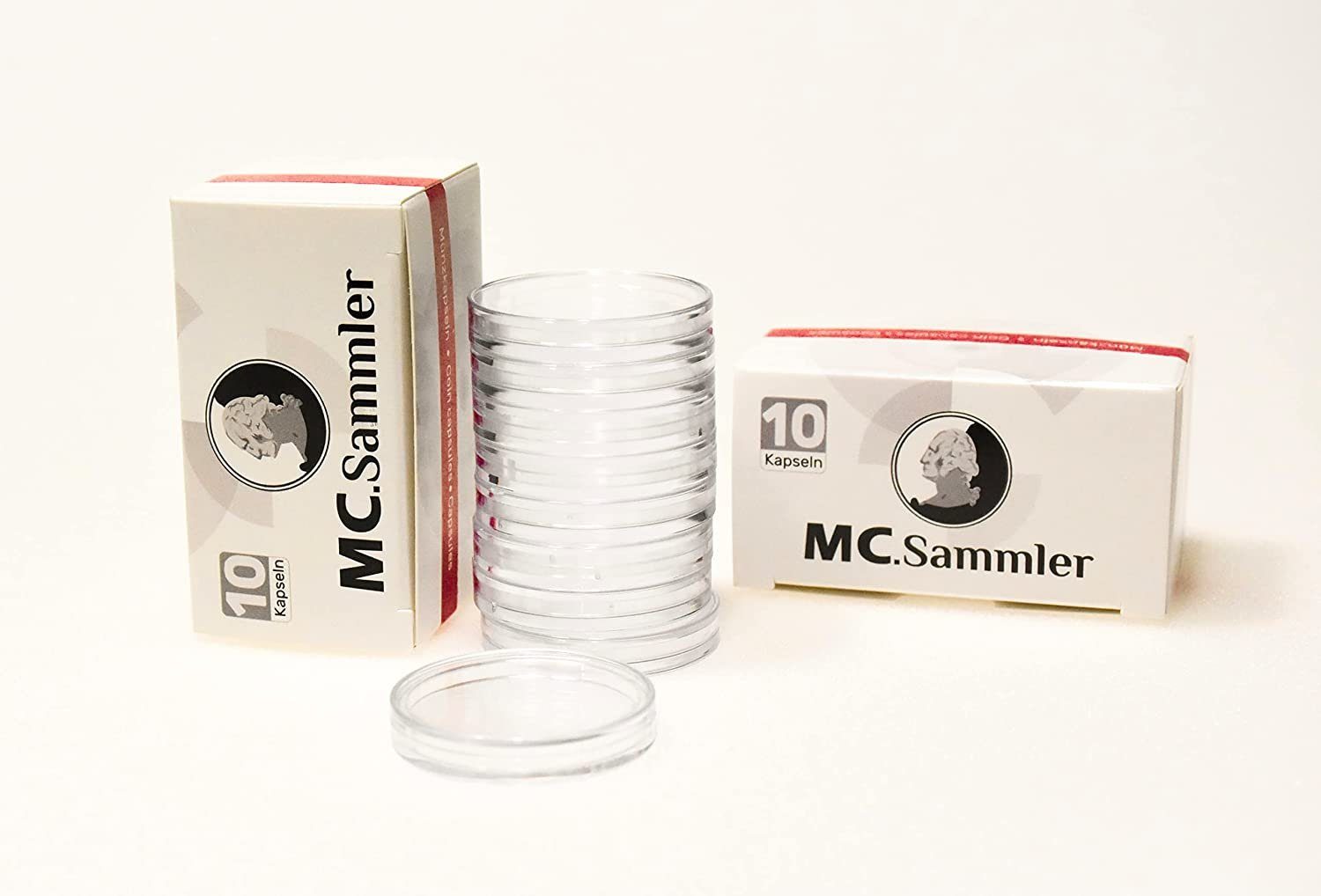 MC.Sammler Kapselhalter Münzkapseln für 2 Euro Münzen 26mm 10 Stück | Kapselspender