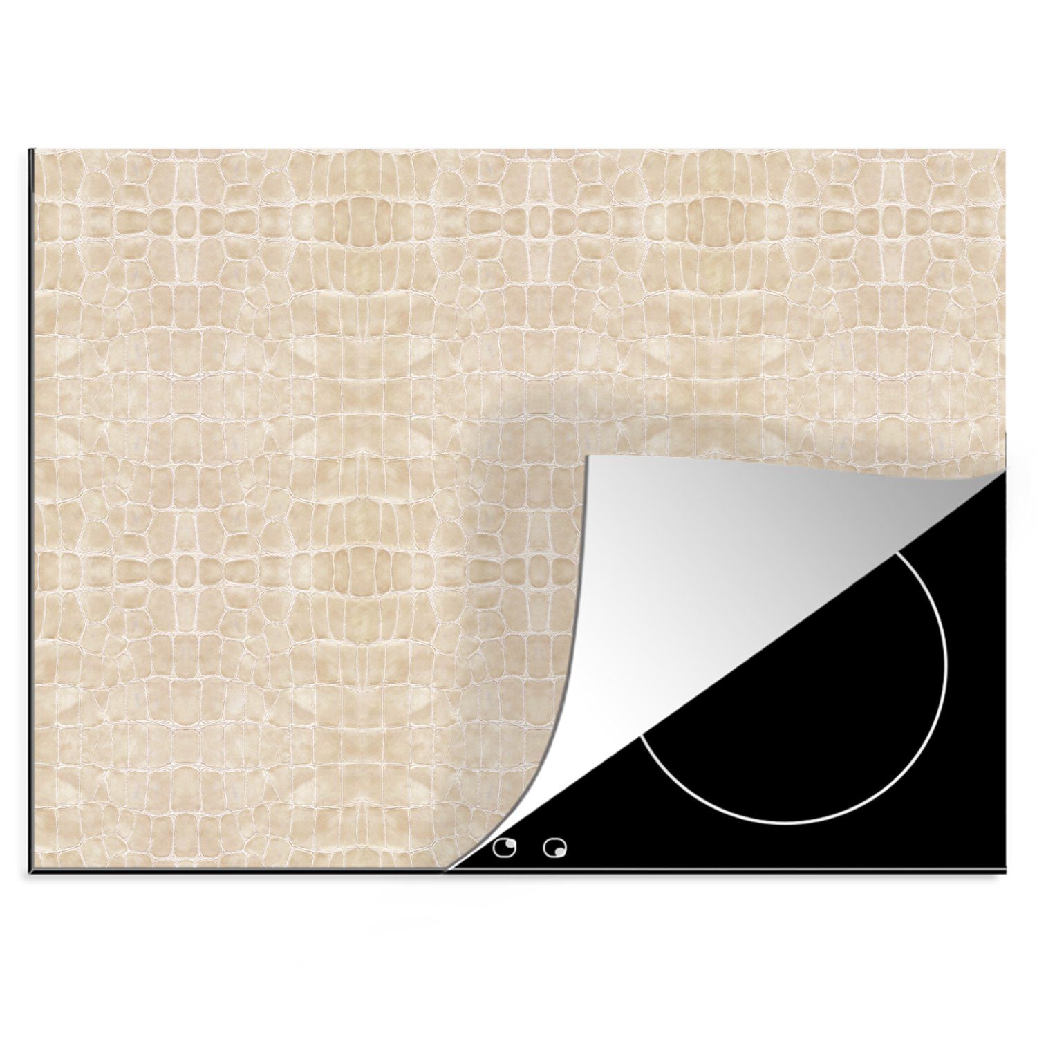 MuchoWow Herdblende-/Abdeckplatte Induktionsschutz - Leder - tlg), 70x52 cm, Tierhaut, Ceranfeldabdeckung Mobile - nutzbar, Arbeitsfläche (1 Textur Vinyl